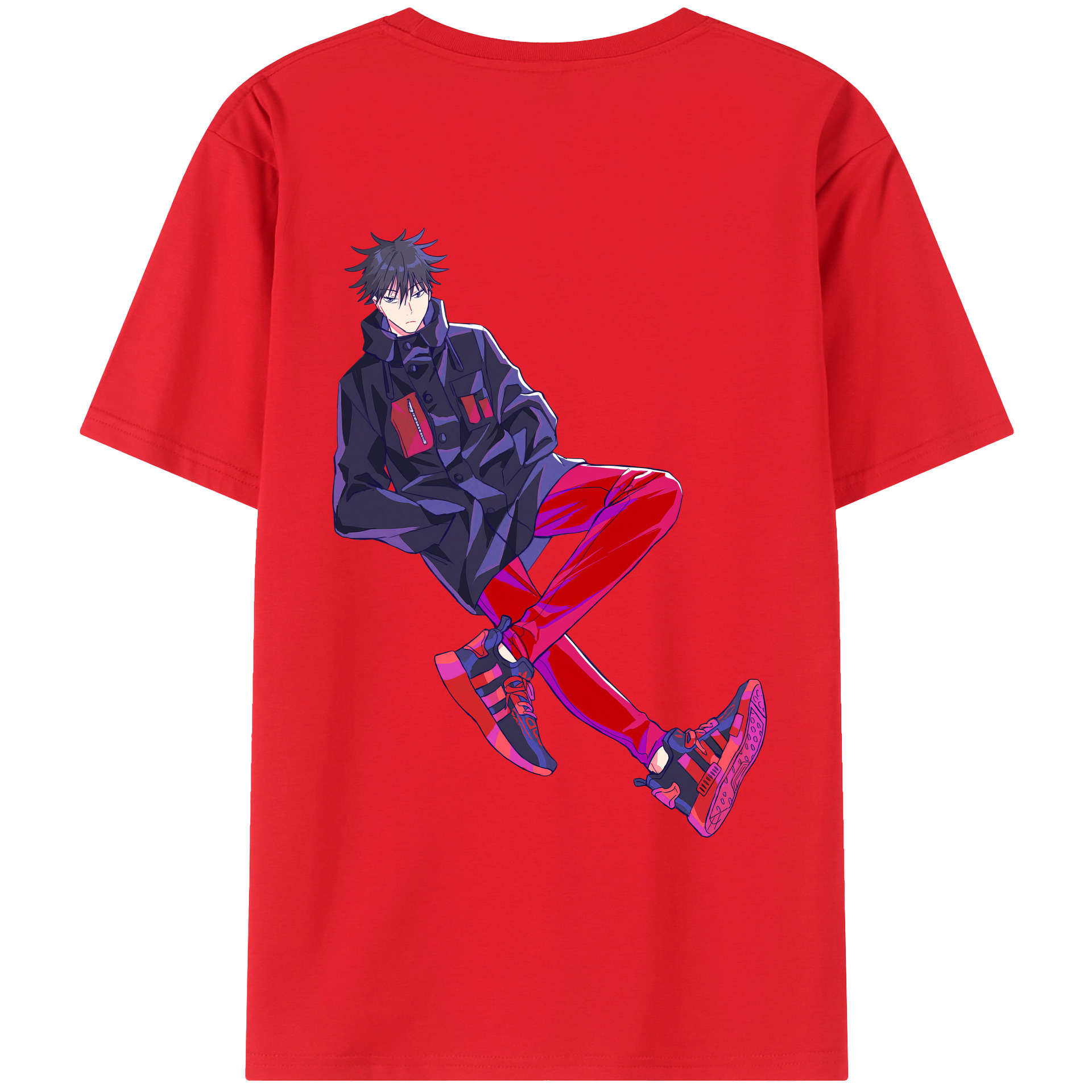 （画像用） 呪術廻戦 Jujutsu Kaisen 綿100％ メンズ半袖Tシャツ（バックプリント） 通気性