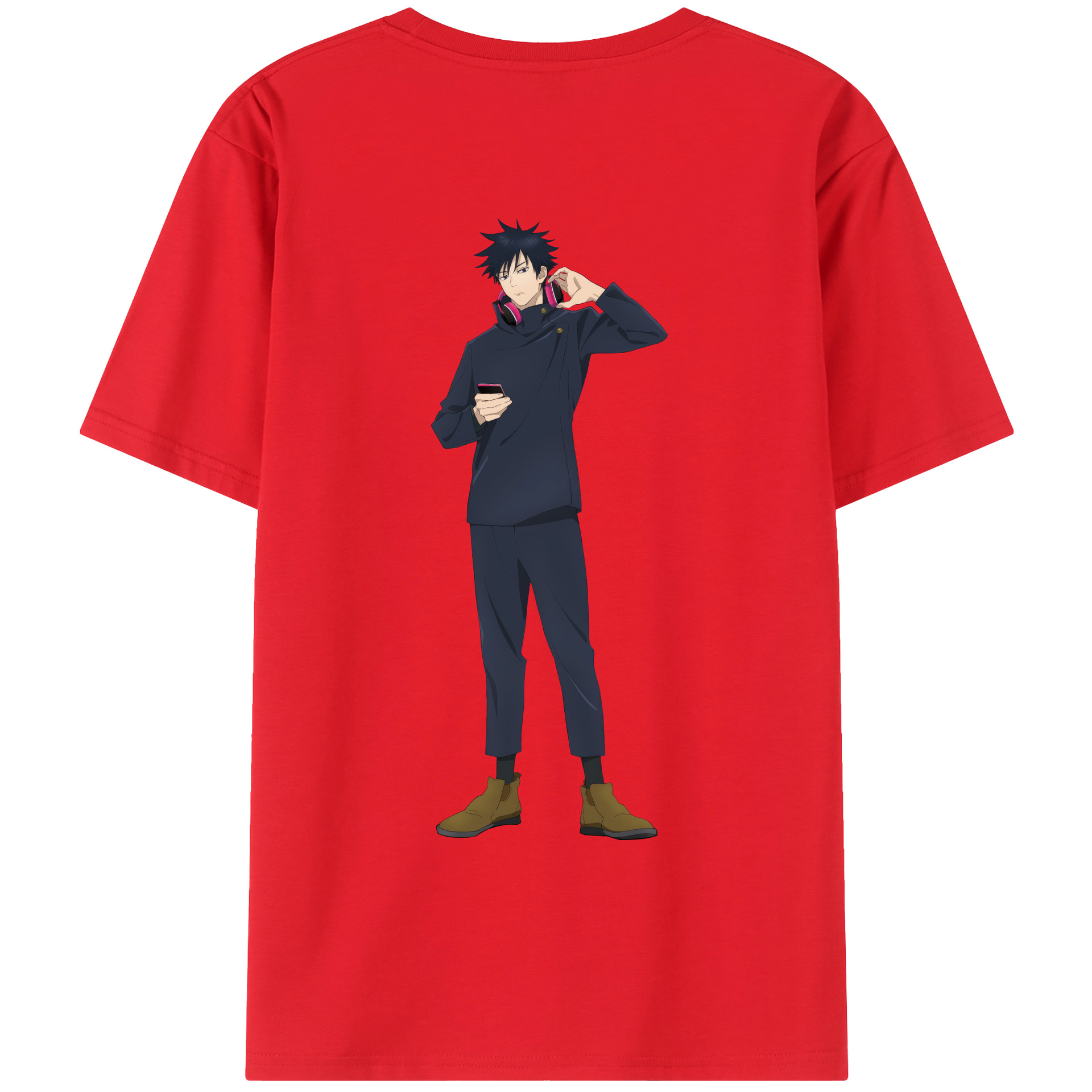 （画像用） 呪術廻戦 Jujutsu Kaisen 綿100％ メンズ半袖Tシャツ（バックプリント） 通気性