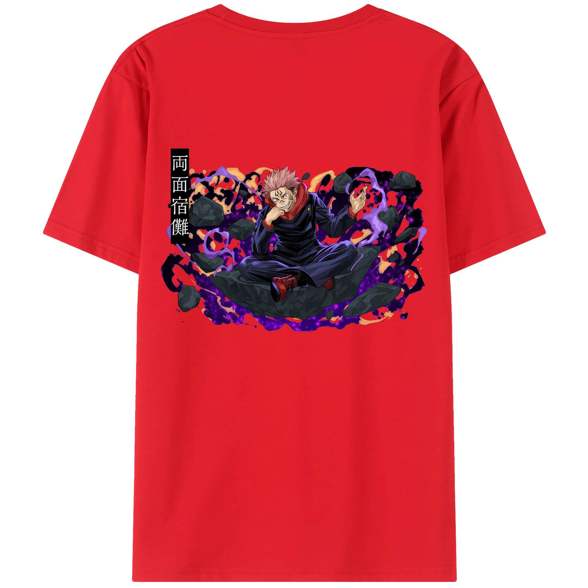（画像用） 呪術廻戦 Jujutsu Kaisen 綿100％ メンズ半袖Tシャツ（バックプリント） 通気性