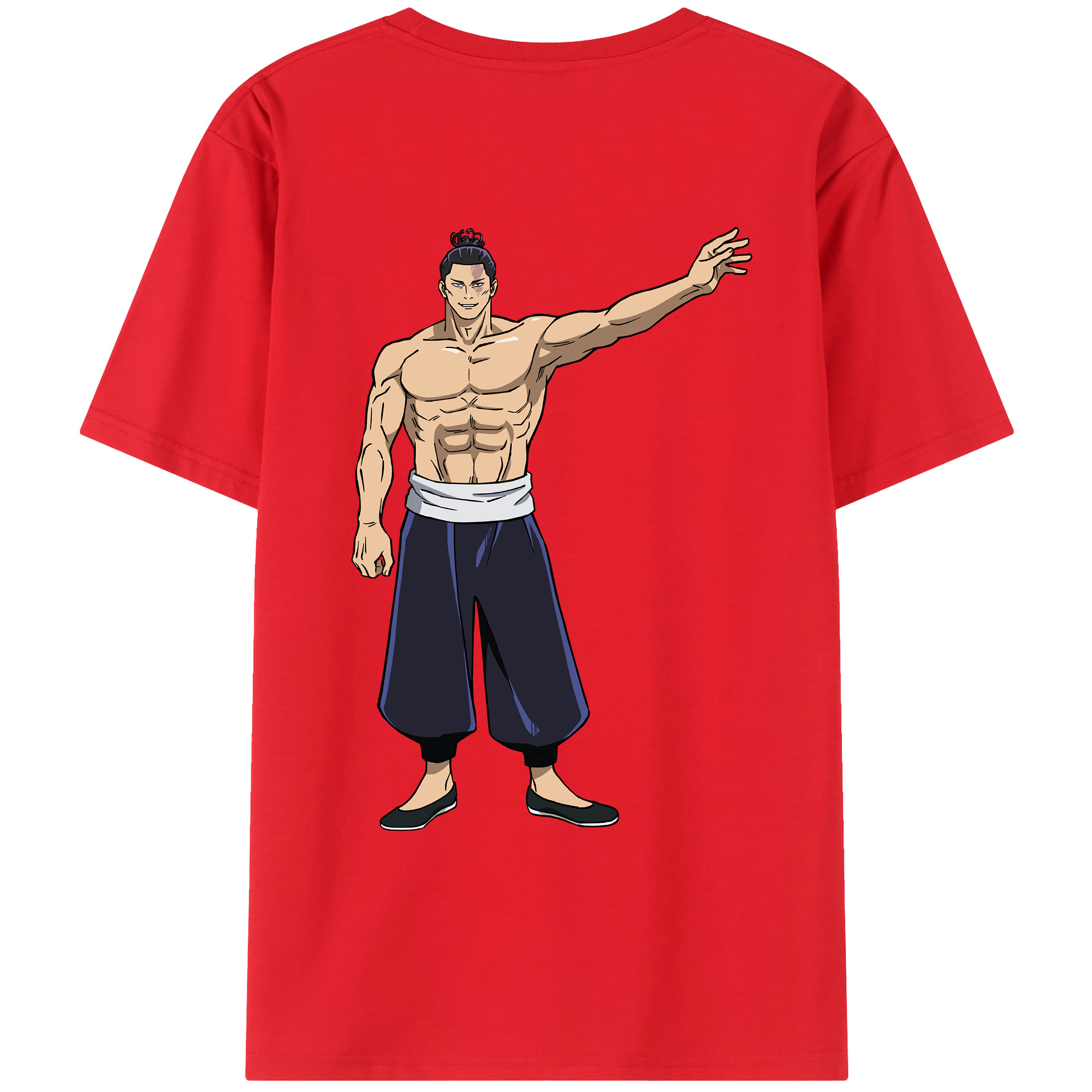 （画像用） 呪術廻戦 Jujutsu Kaisen 綿100％ メンズ半袖Tシャツ（バックプリント） 通気性