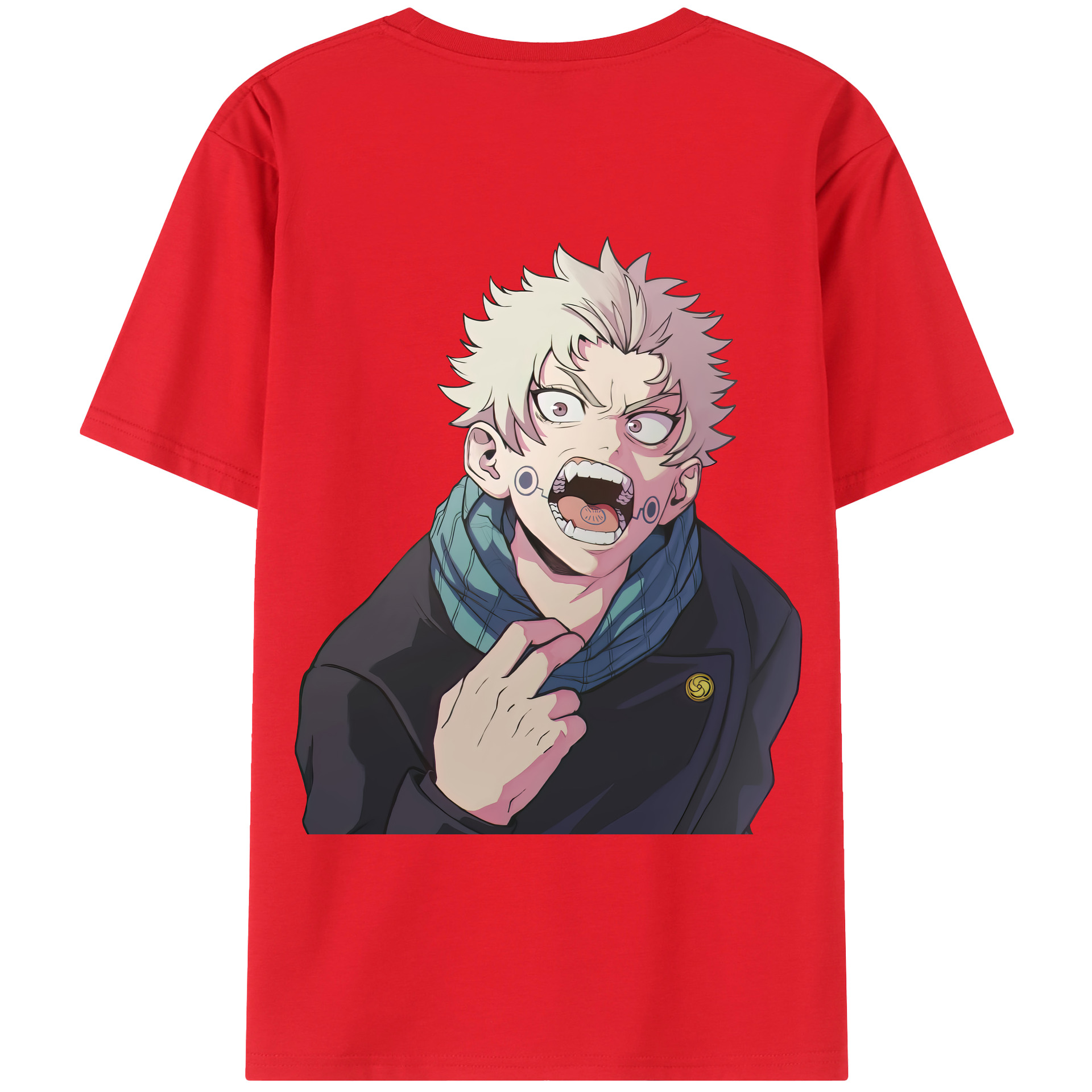 （画像用） 呪術廻戦 Jujutsu Kaisen 綿100％ メンズ半袖Tシャツ（バックプリント） 通気性