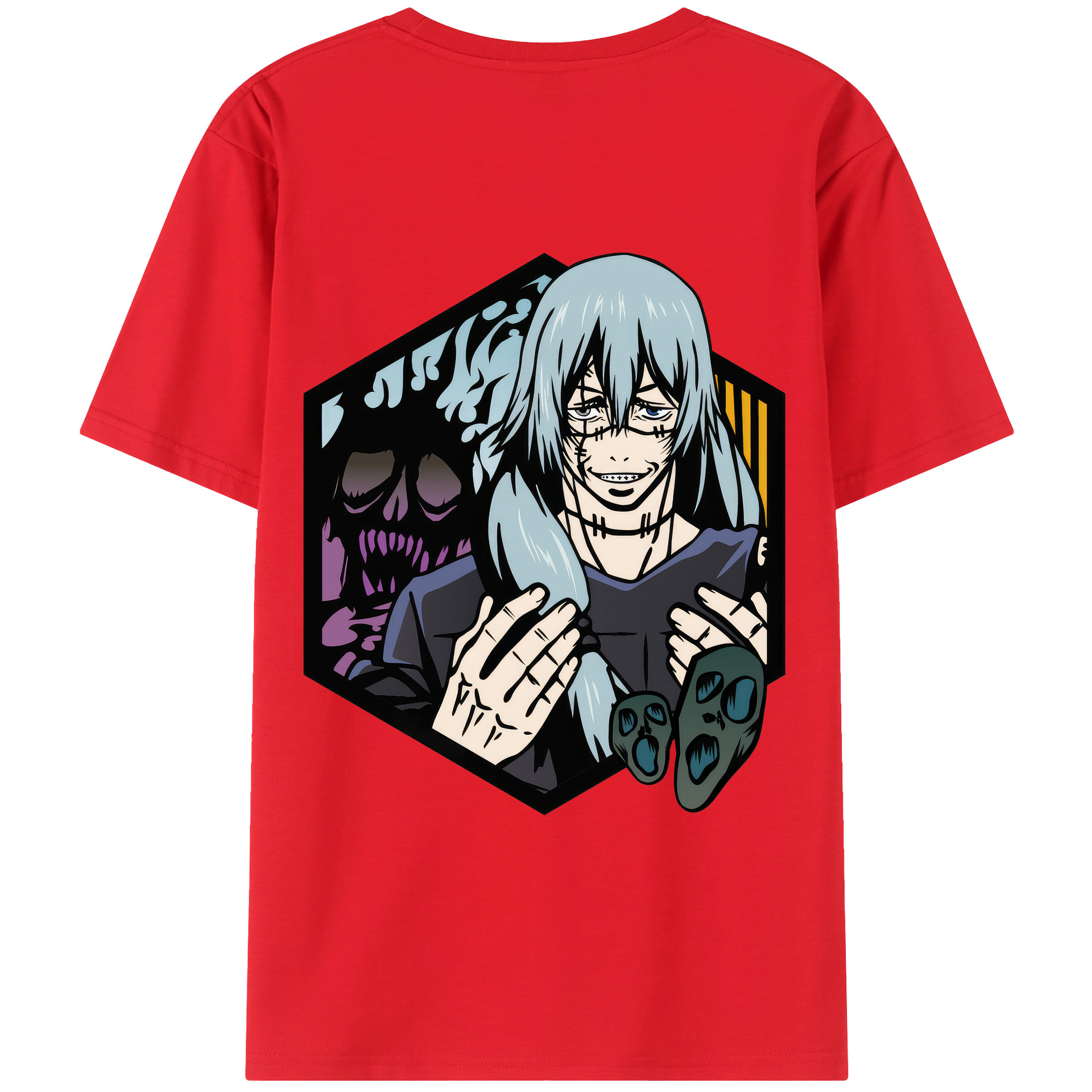 （画像用） 呪術廻戦 Jujutsu Kaisen 綿100％ メンズ半袖Tシャツ（バックプリント） 通気性