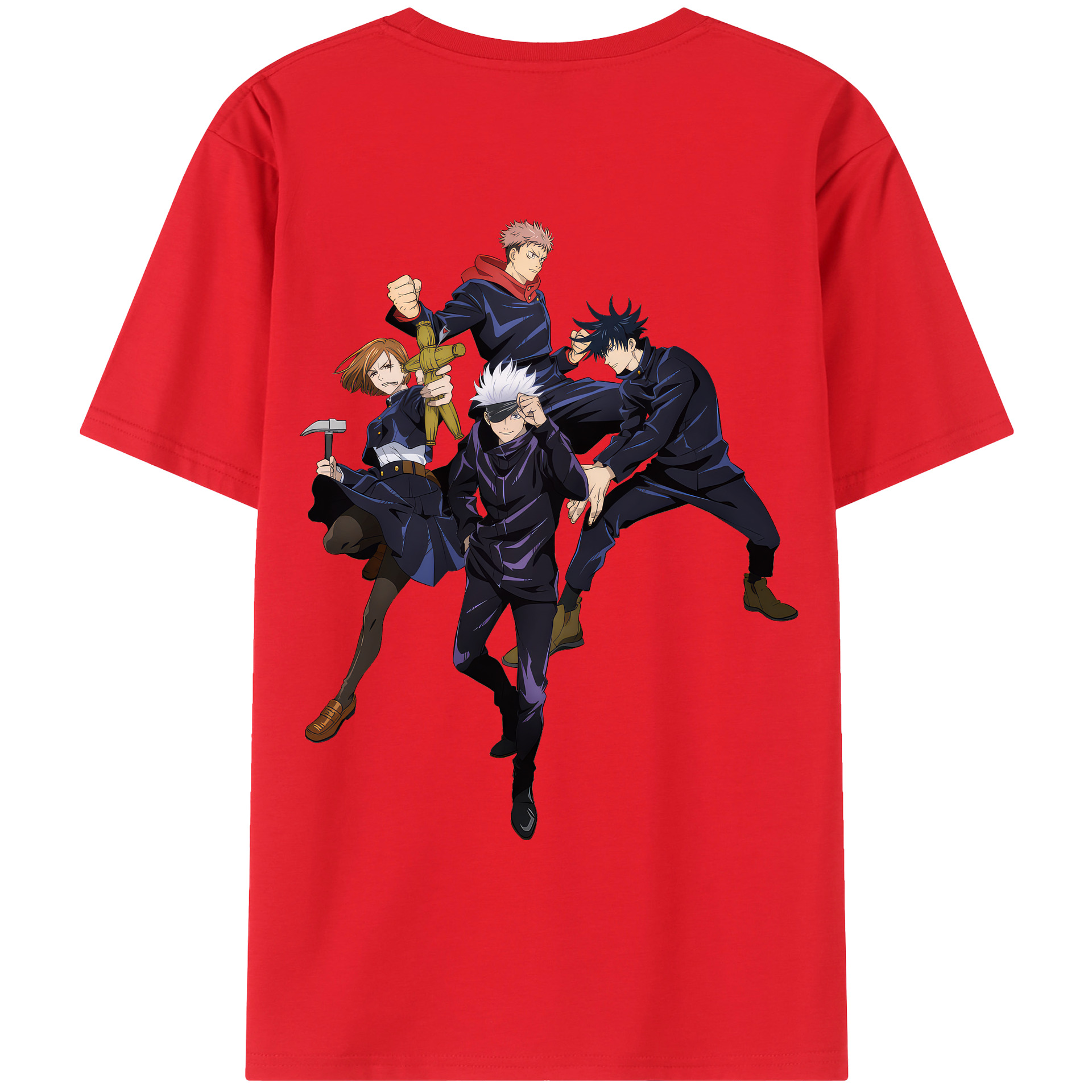 （画像用） 呪術廻戦 Jujutsu Kaisen 綿100％ メンズ半袖Tシャツ（バックプリント） 通気性