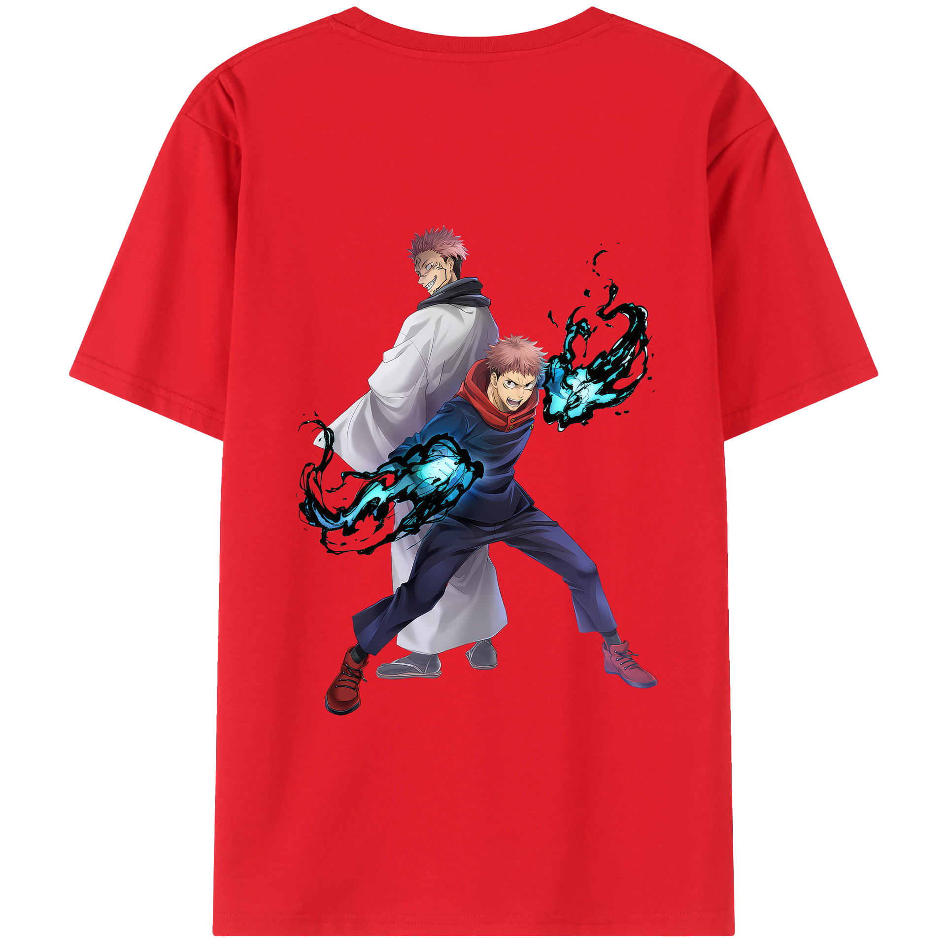 （画像用） 呪術廻戦 Jujutsu Kaisen 綿100％ メンズ半袖Tシャツ（バックプリント） 通気性