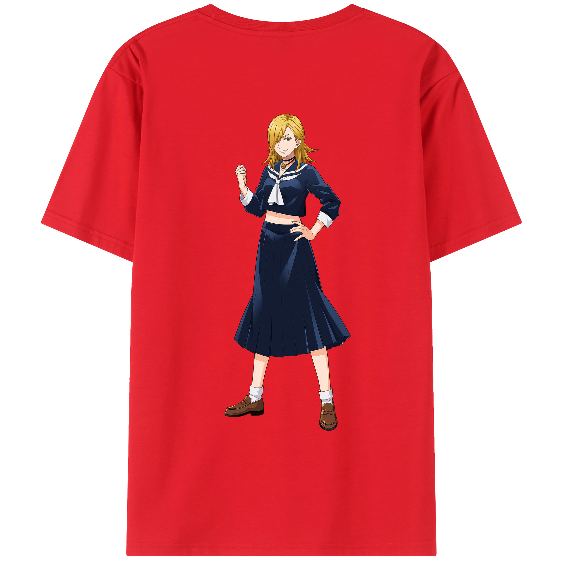 （画像用） 呪術廻戦 Jujutsu Kaisen 綿100％ メンズ半袖Tシャツ（バックプリント） 通気性