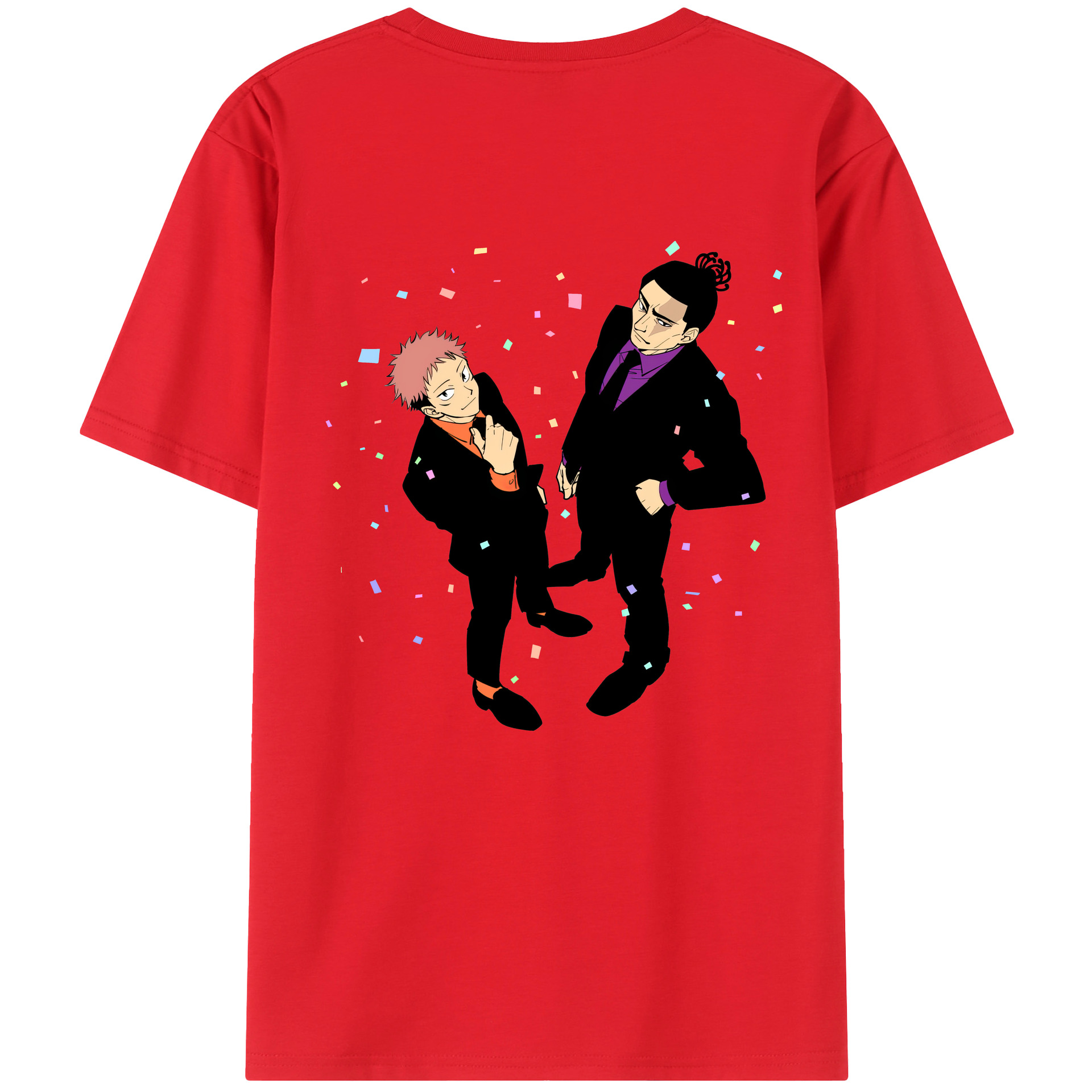 （画像用） 呪術廻戦 Jujutsu Kaisen 綿100％ メンズ半袖Tシャツ（バックプリント） 通気性