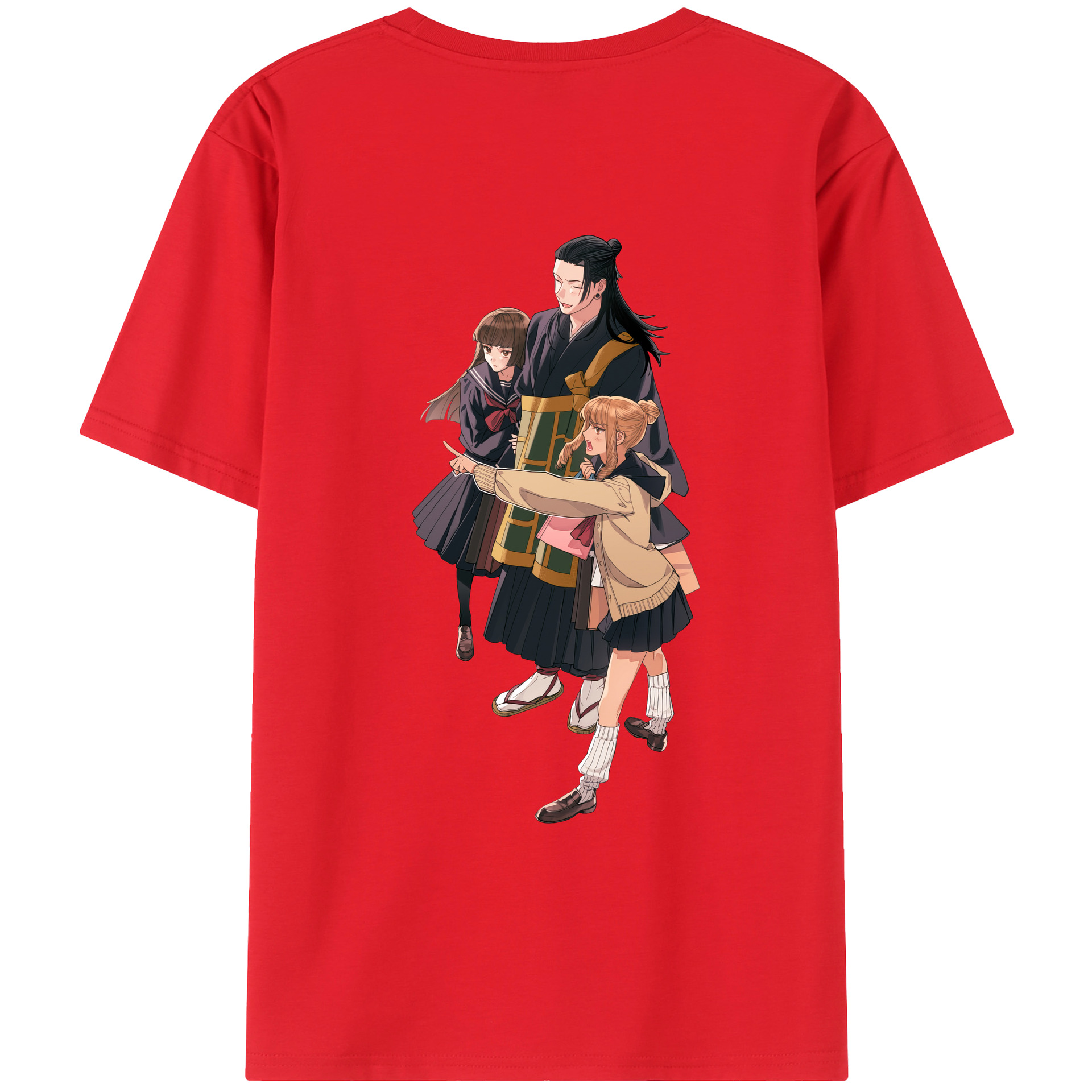 （画像用） 呪術廻戦 Jujutsu Kaisen 綿100％ メンズ半袖Tシャツ（バックプリント） 通気性