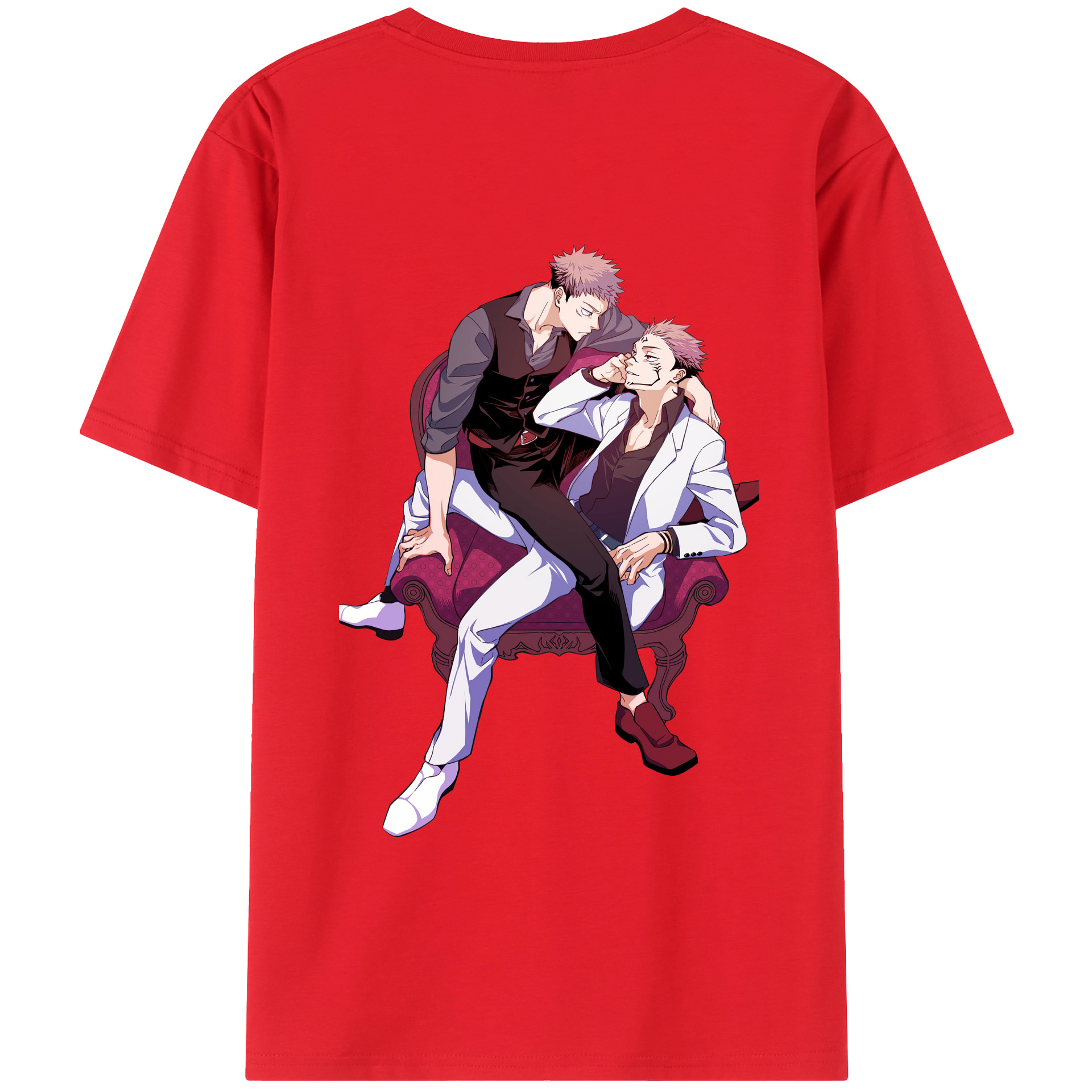 （画像用） 呪術廻戦 Jujutsu Kaisen 綿100％ メンズ半袖Tシャツ（バックプリント） 通気性