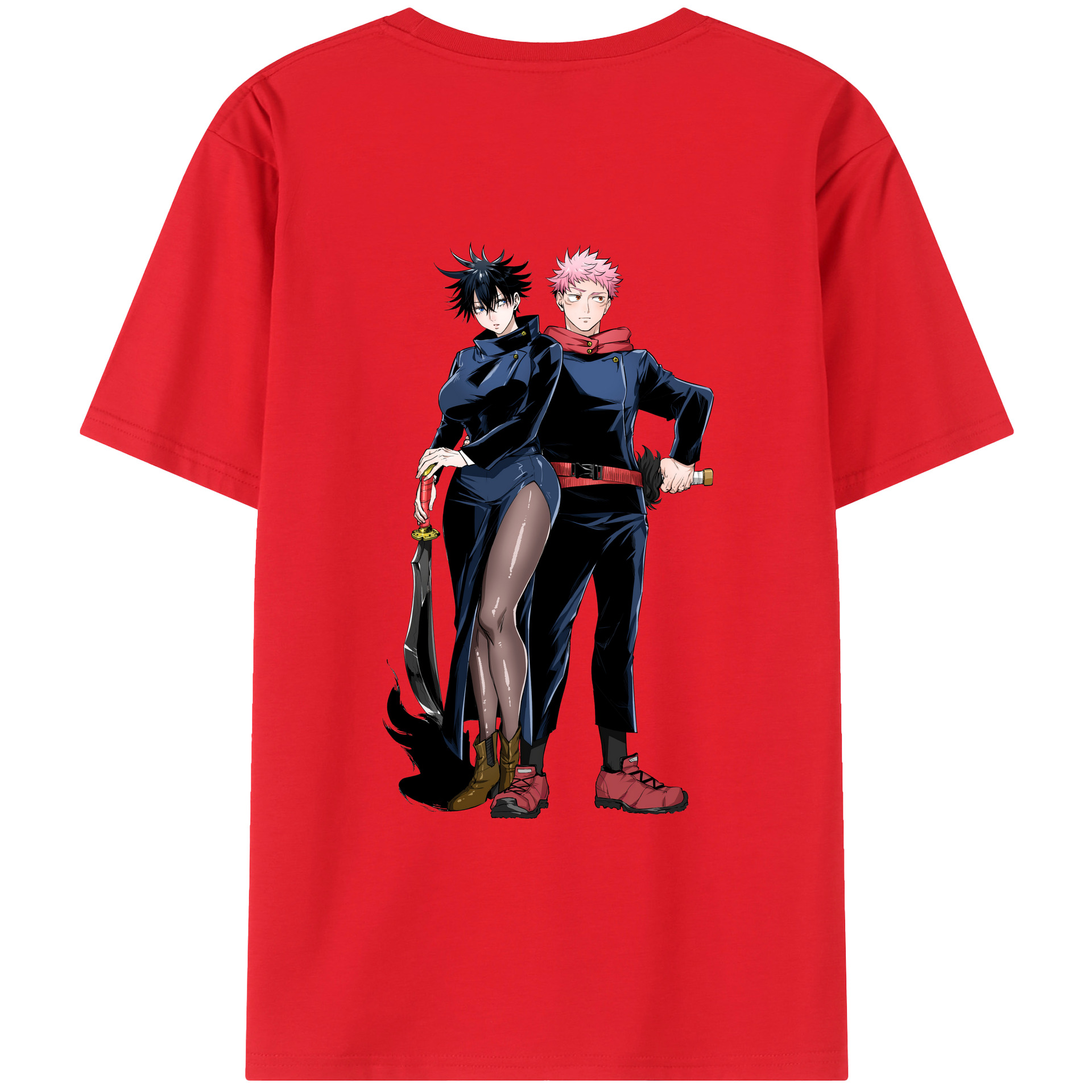 （画像用） 呪術廻戦 Jujutsu Kaisen 綿100％ メンズ半袖Tシャツ（バックプリント） 通気性