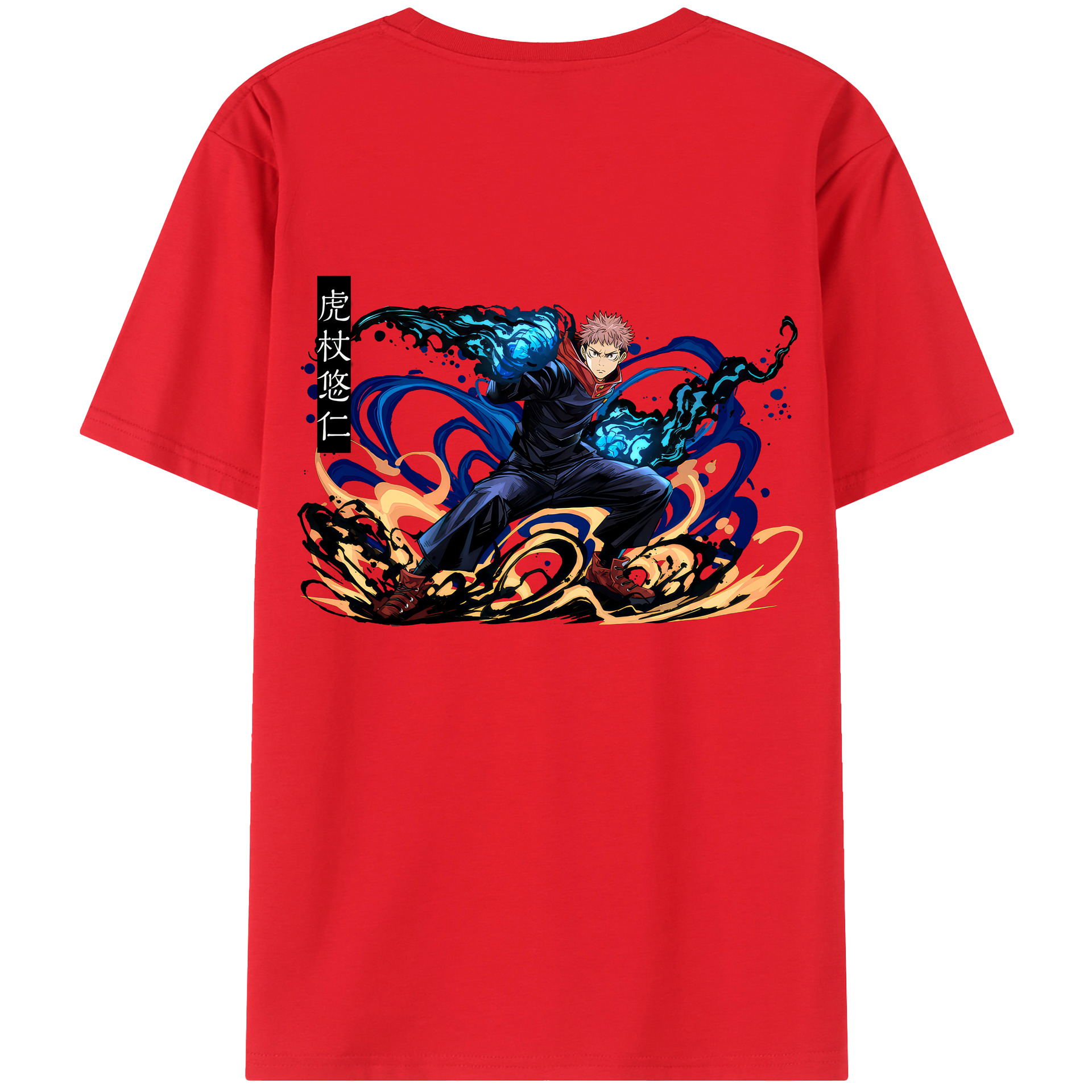 （画像用） 呪術廻戦 Jujutsu Kaisen 綿100％ メンズ半袖Tシャツ（バックプリント） 通気性