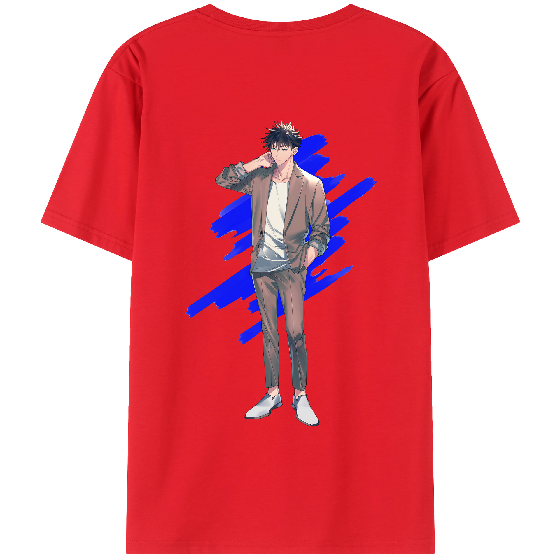 （画像用） 呪術廻戦 Jujutsu Kaisen 綿100％ メンズ半袖Tシャツ（バックプリント） 通気性