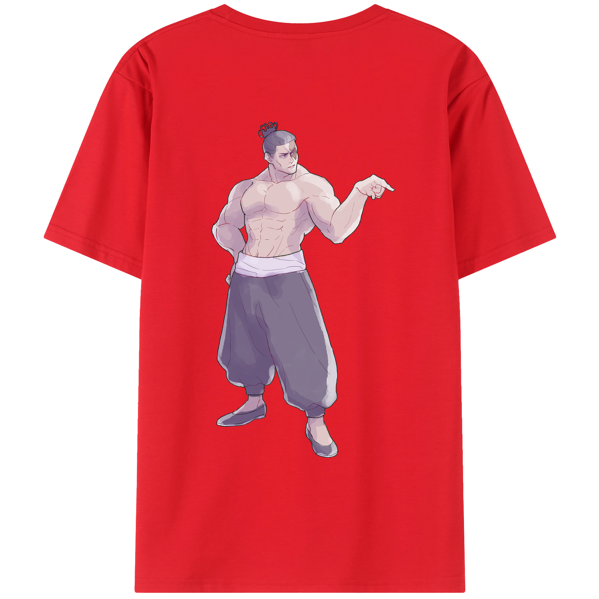 （画像用） 呪術廻戦 Jujutsu Kaisen 綿100％ メンズ半袖Tシャツ（バックプリント） 通気性