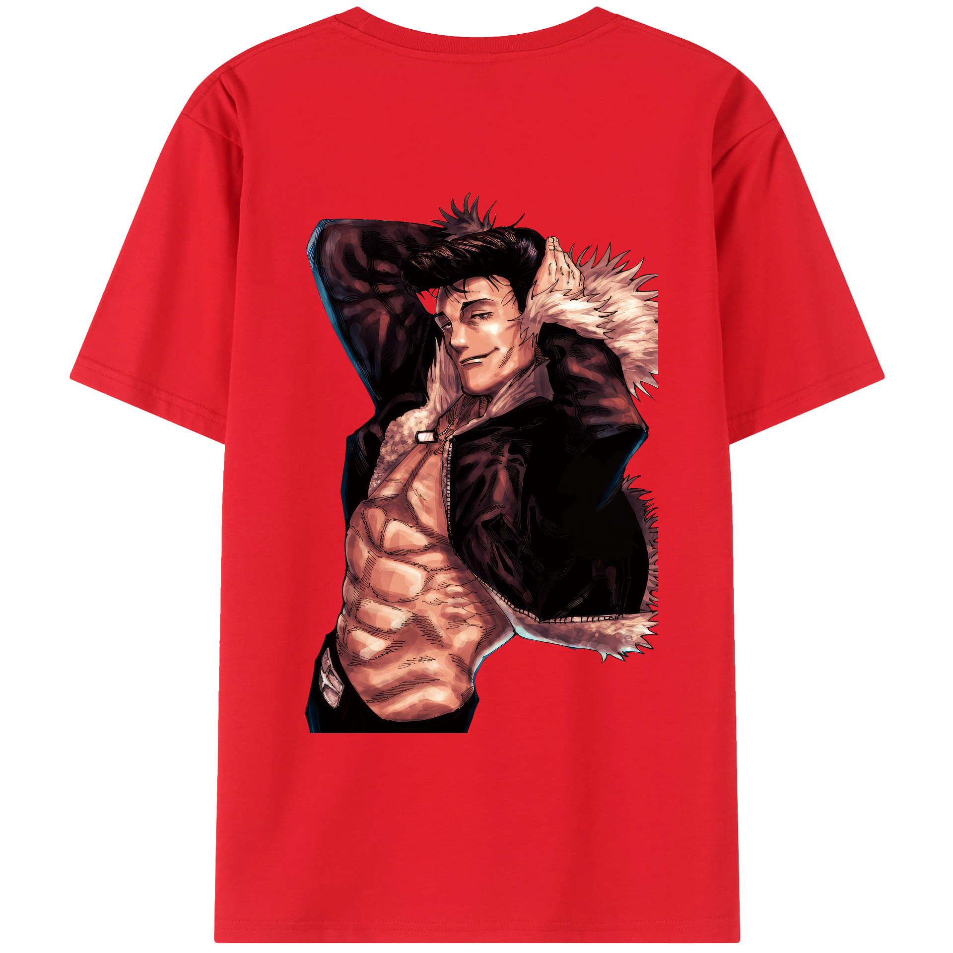 （画像用） 呪術廻戦 Jujutsu Kaisen 綿100％ メンズ半袖Tシャツ（バックプリント） 通気性