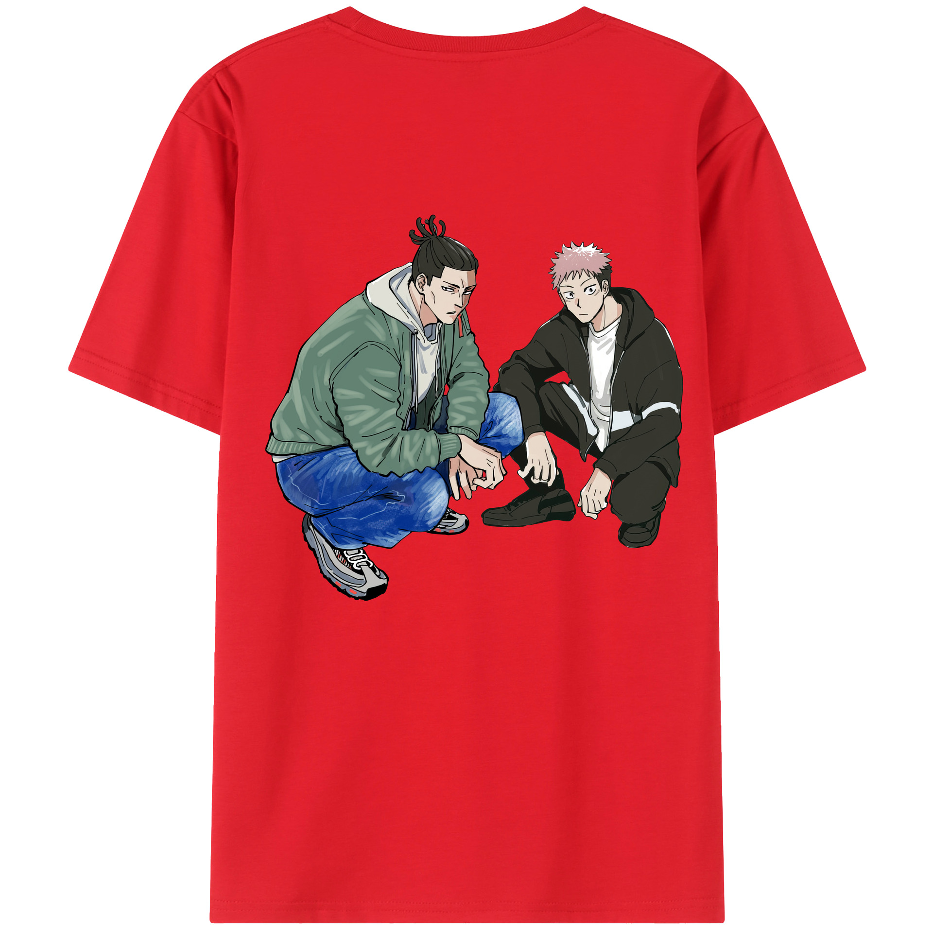 （画像用） 呪術廻戦 Jujutsu Kaisen 綿100％ メンズ半袖Tシャツ（バックプリント） 通気性