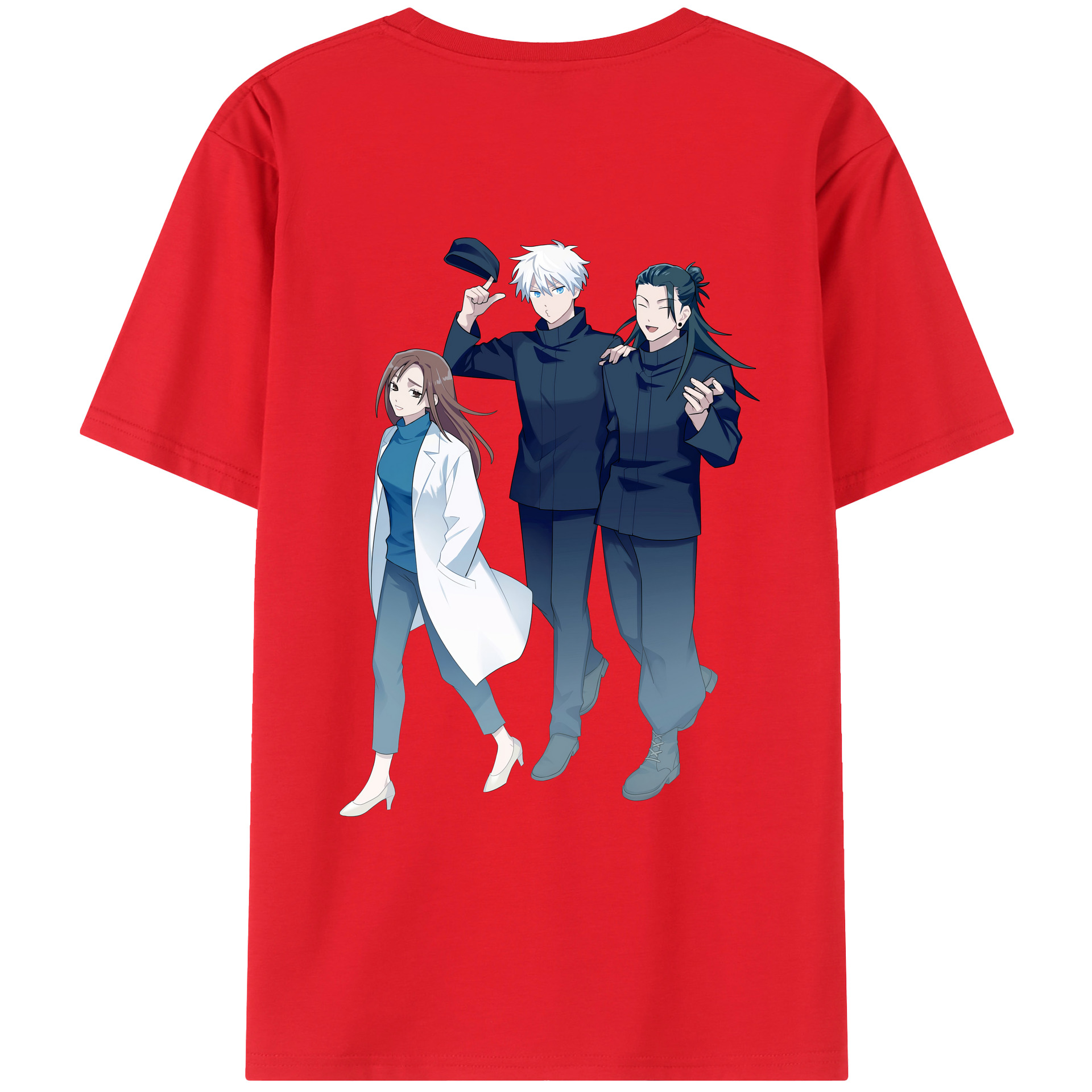 （画像用） 呪術廻戦 Jujutsu Kaisen 綿100％ メンズ半袖Tシャツ（バックプリント） 通気性