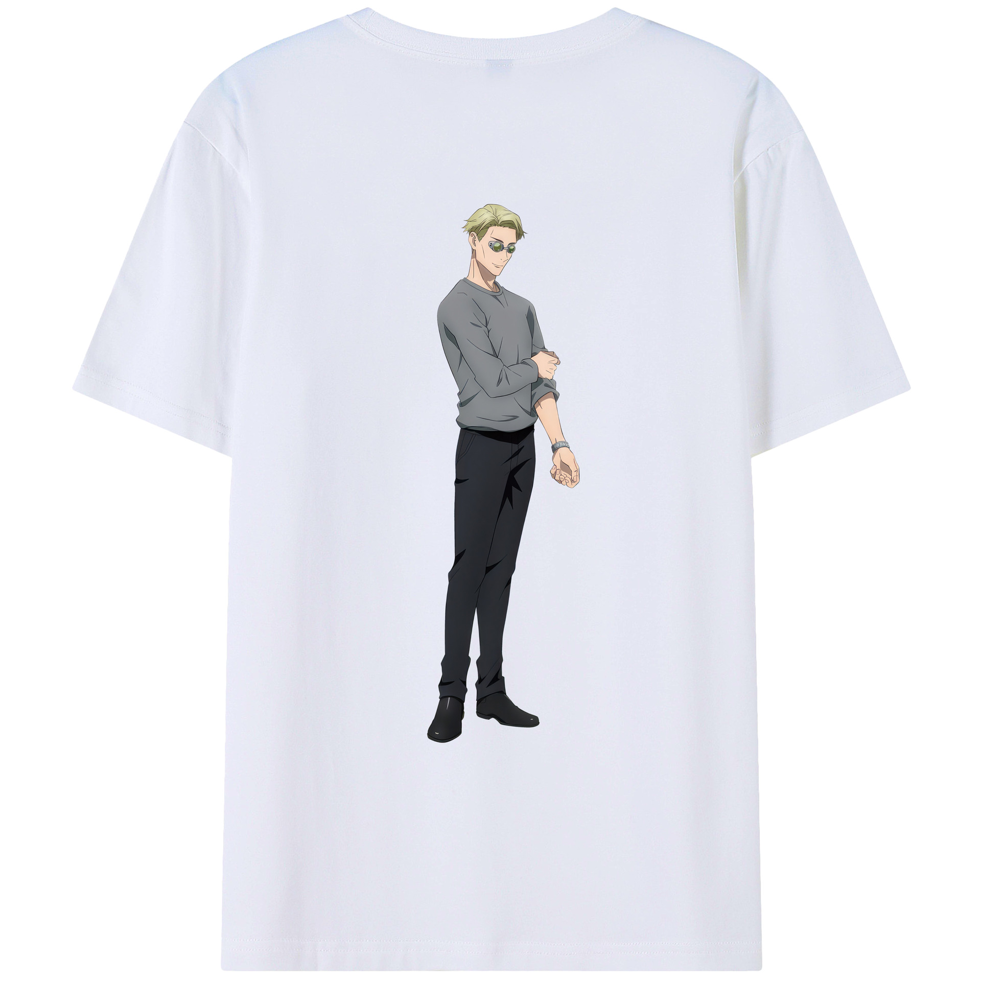 （画像用） 呪術廻戦 Jujutsu Kaisen 綿100％ メンズ半袖Tシャツ（バックプリント） 通気性