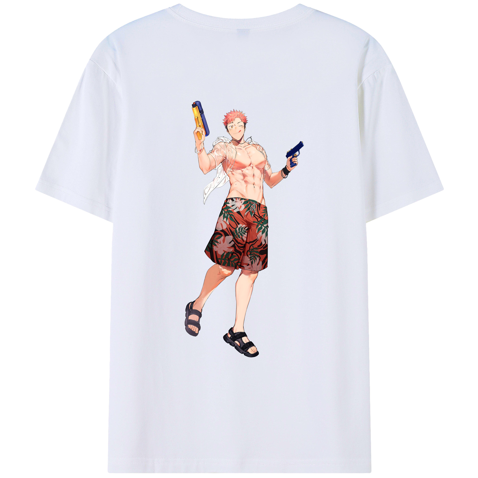 （画像用） 呪術廻戦 Jujutsu Kaisen 綿100％ メンズ半袖Tシャツ（バックプリント） 通気性