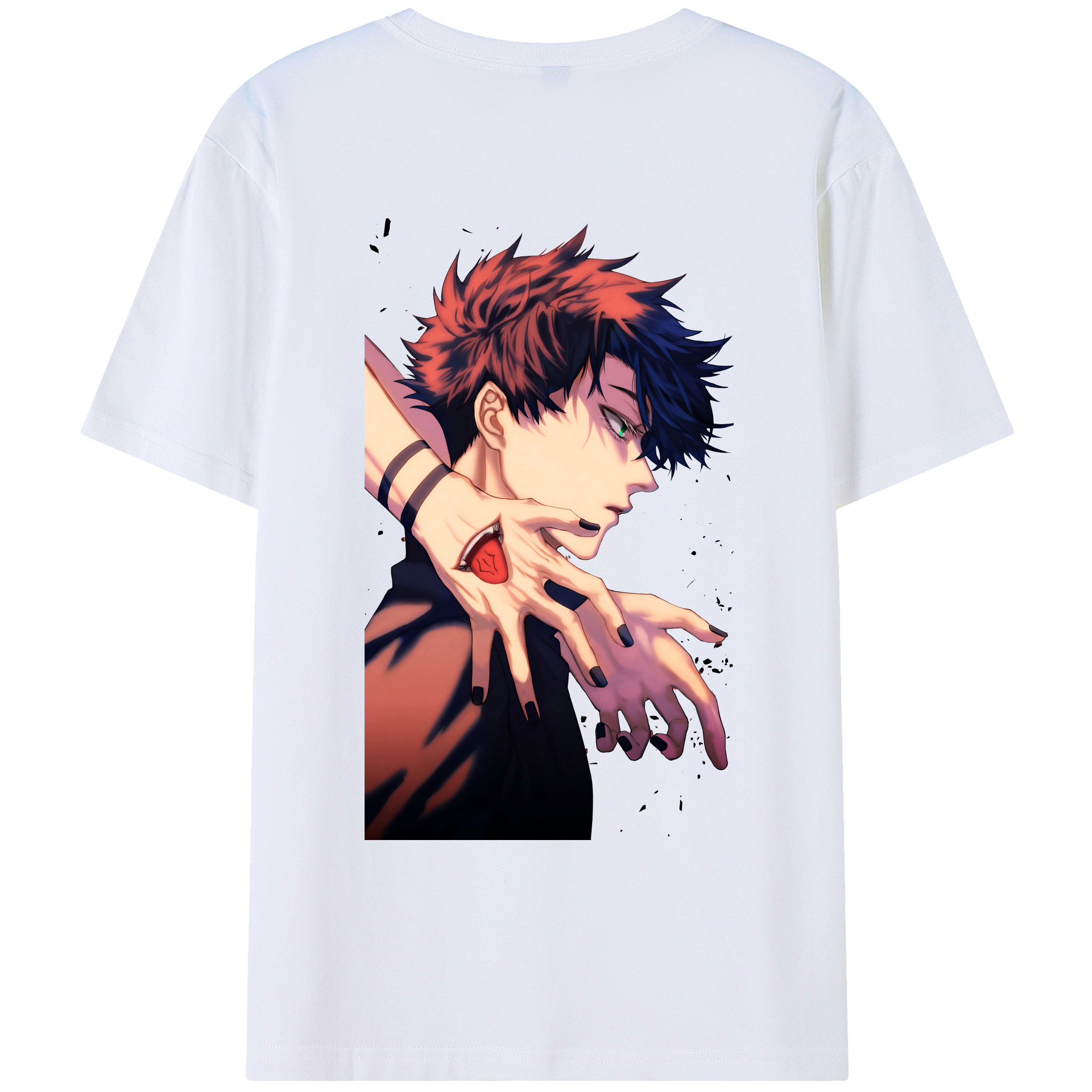 （画像用） 呪術廻戦 Jujutsu Kaisen 綿100％ メンズ半袖Tシャツ（バックプリント） 通気性