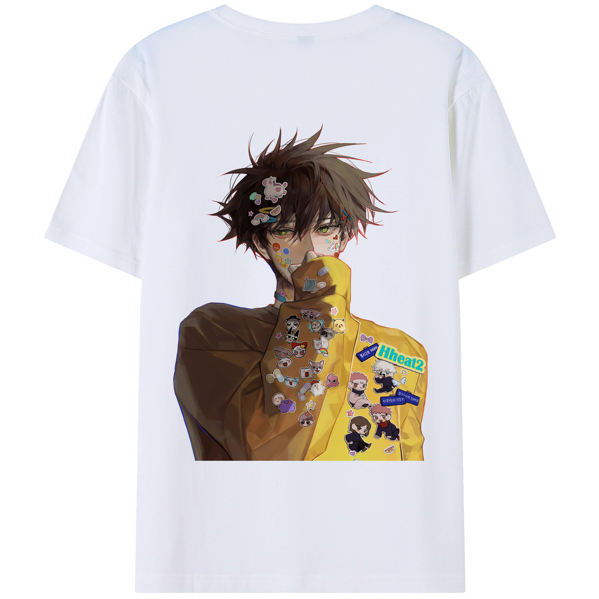 （画像用） 呪術廻戦 Jujutsu Kaisen 綿100％ メンズ半袖Tシャツ（バックプリント） 通気性