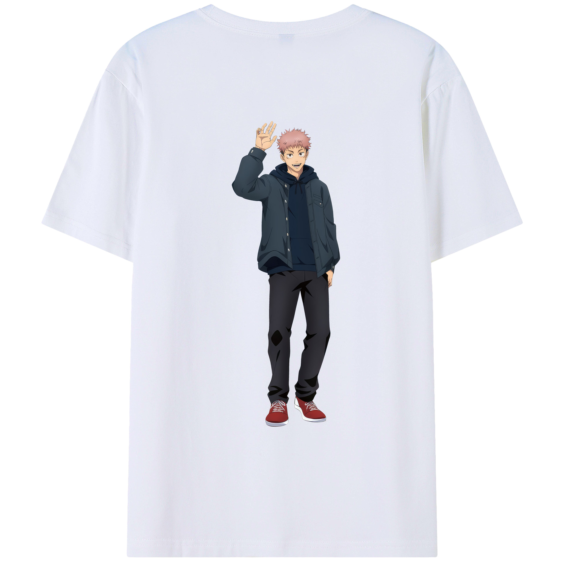 （画像用） 呪術廻戦 Jujutsu Kaisen 綿100％ メンズ半袖Tシャツ（バックプリント） 通気性