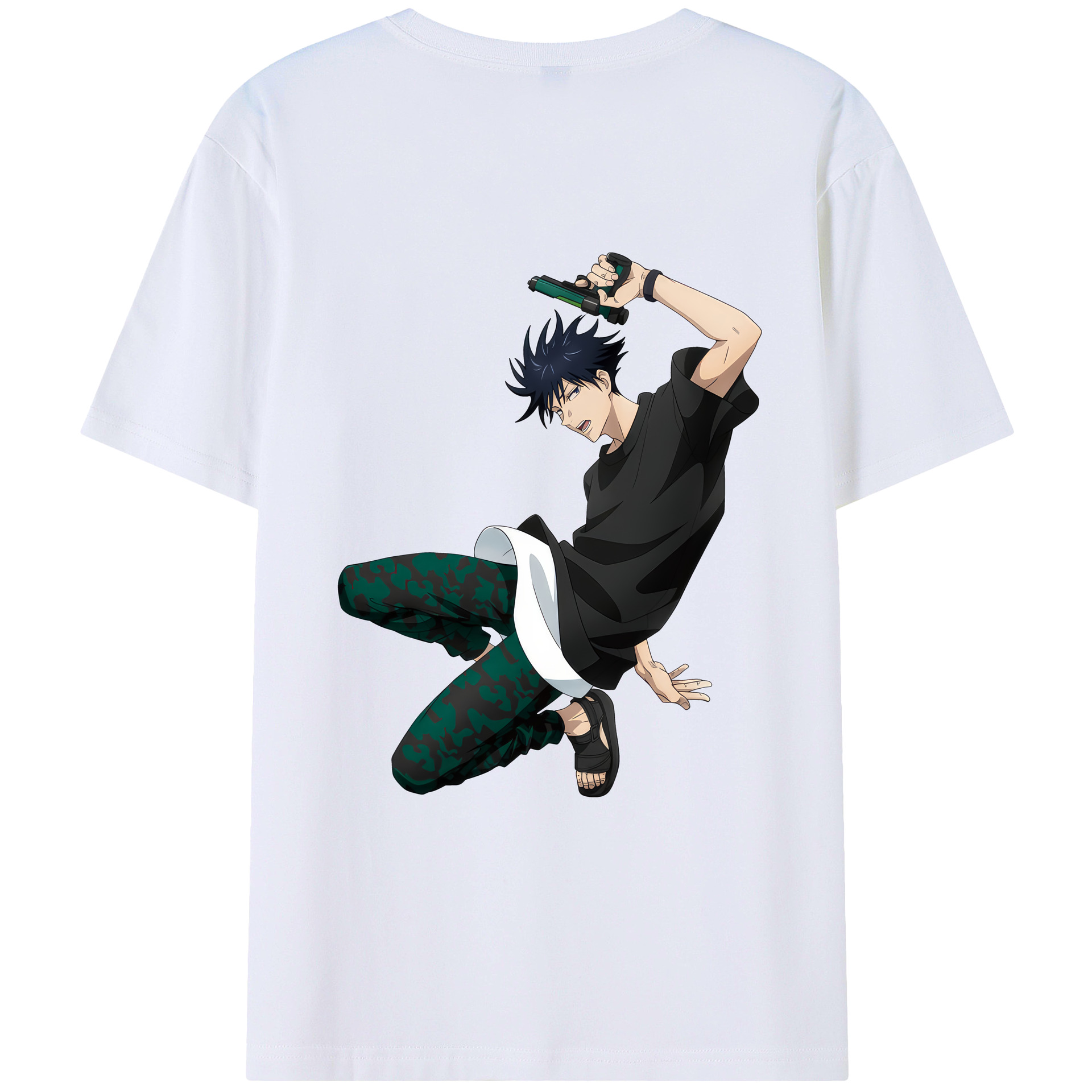 （画像用） 呪術廻戦 Jujutsu Kaisen 綿100％ メンズ半袖Tシャツ（バックプリント） 通気性