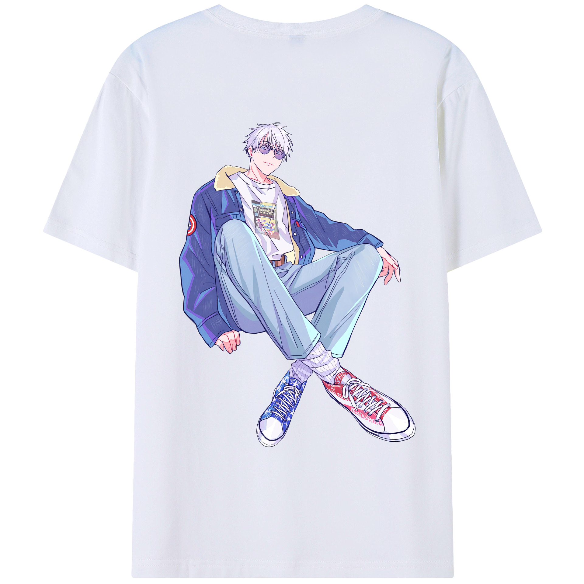 （画像用） 呪術廻戦 Jujutsu Kaisen 綿100％ メンズ半袖Tシャツ（バックプリント） 通気性