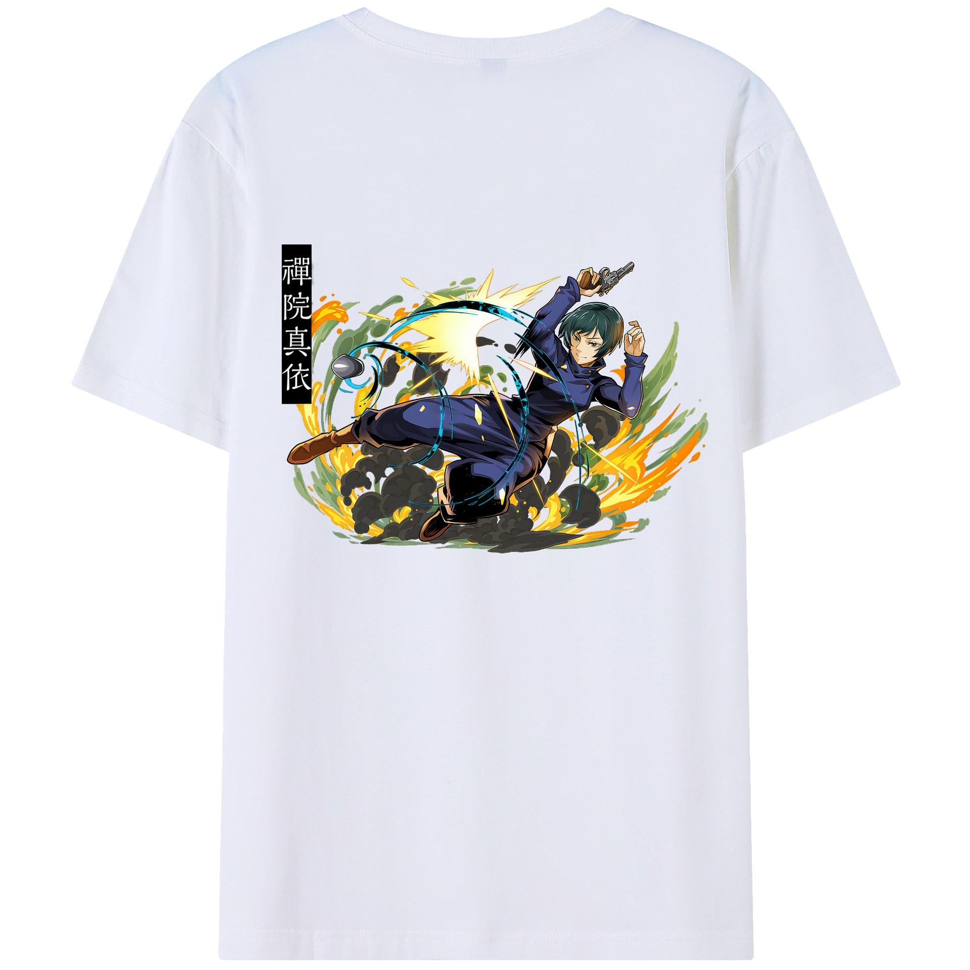 （画像用） 呪術廻戦 Jujutsu Kaisen 綿100％ メンズ半袖Tシャツ（バックプリント） 通気性