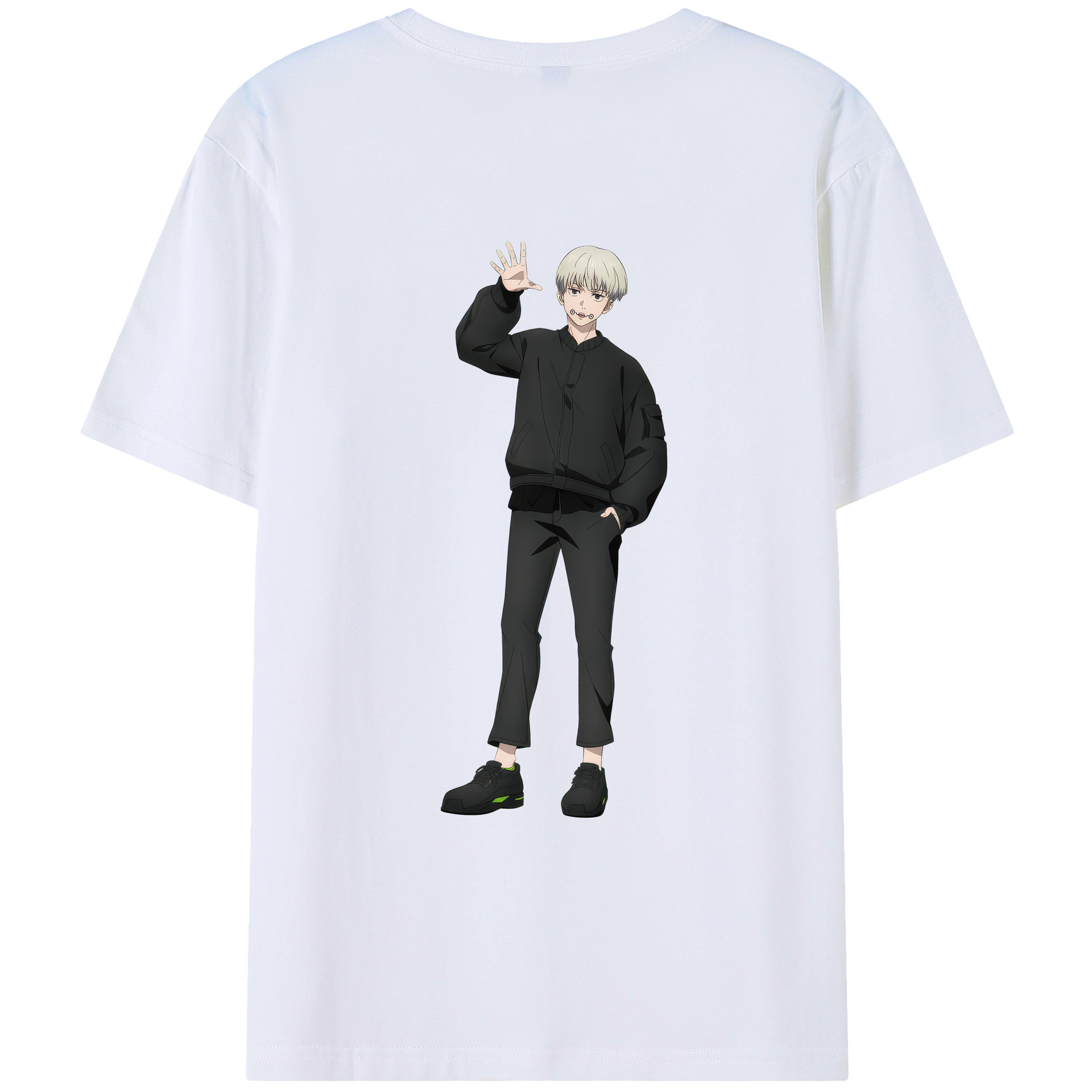 （画像用） 呪術廻戦 Jujutsu Kaisen 綿100％ メンズ半袖Tシャツ（バックプリント） 通気性