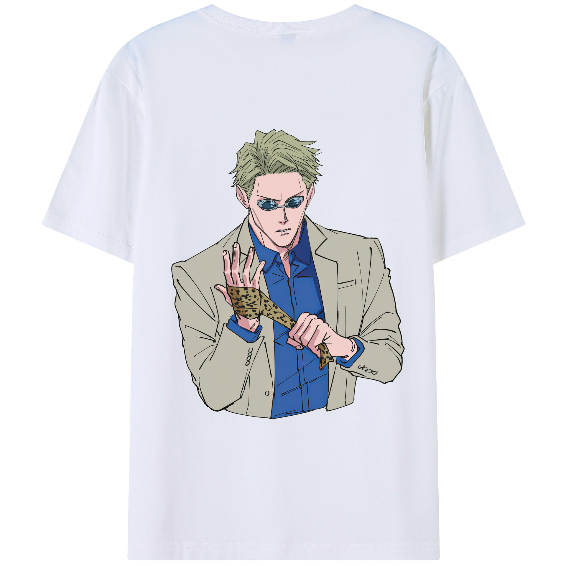 （画像用） 呪術廻戦 Jujutsu Kaisen 綿100％ メンズ半袖Tシャツ（バックプリント） 通気性