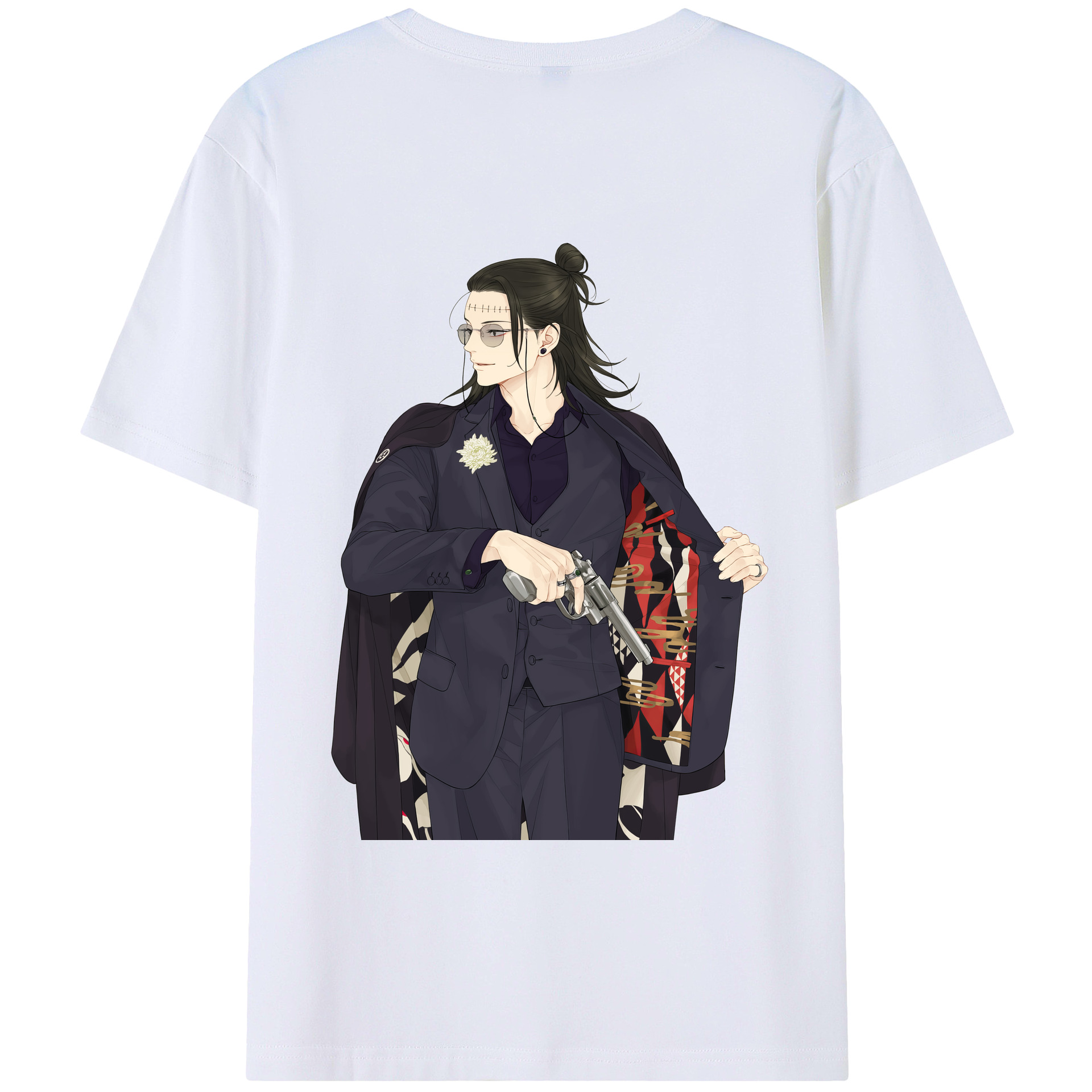 （画像用） 呪術廻戦 Jujutsu Kaisen 綿100％ メンズ半袖Tシャツ（バックプリント） 通気性
