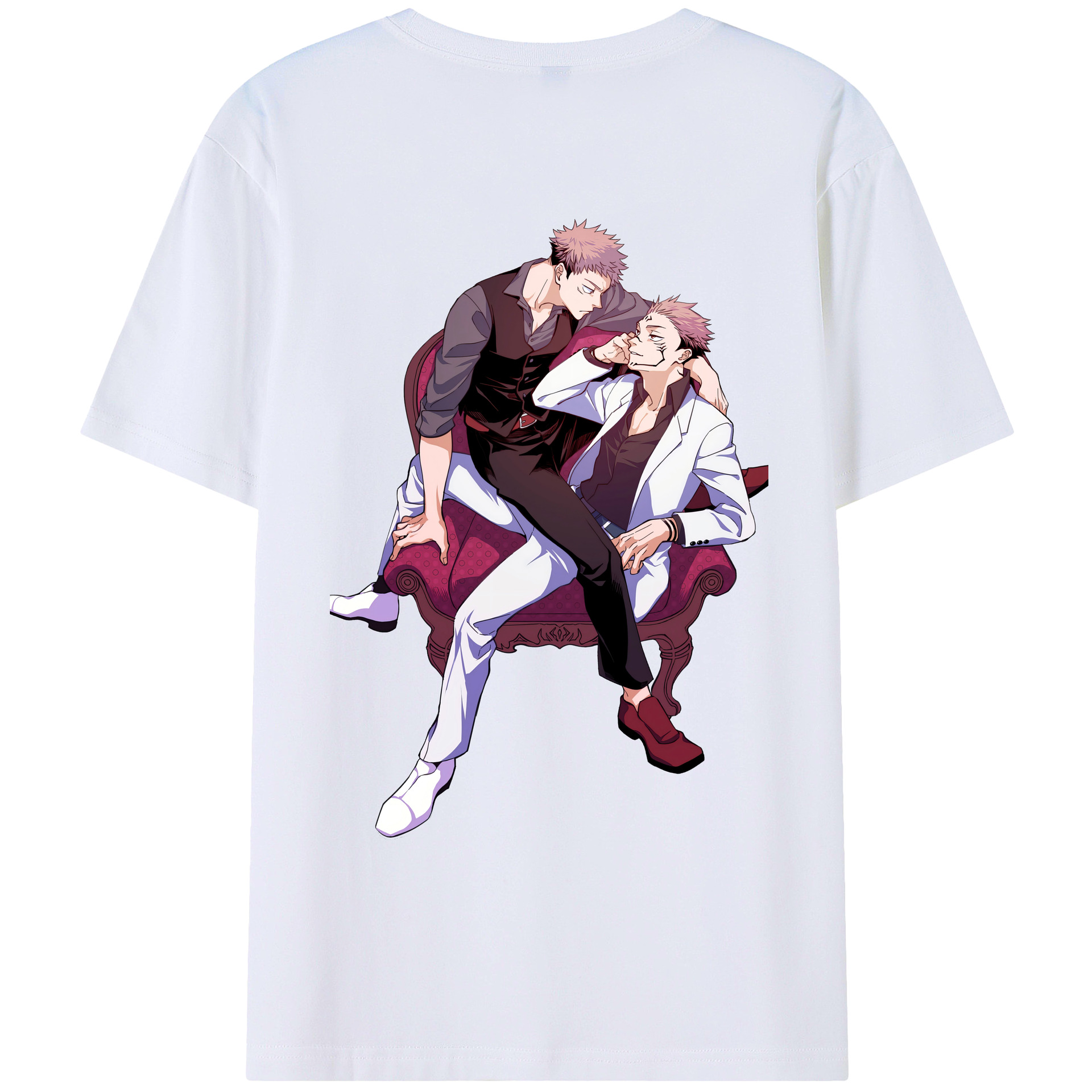 （画像用） 呪術廻戦 Jujutsu Kaisen 綿100％ メンズ半袖Tシャツ（バックプリント） 通気性