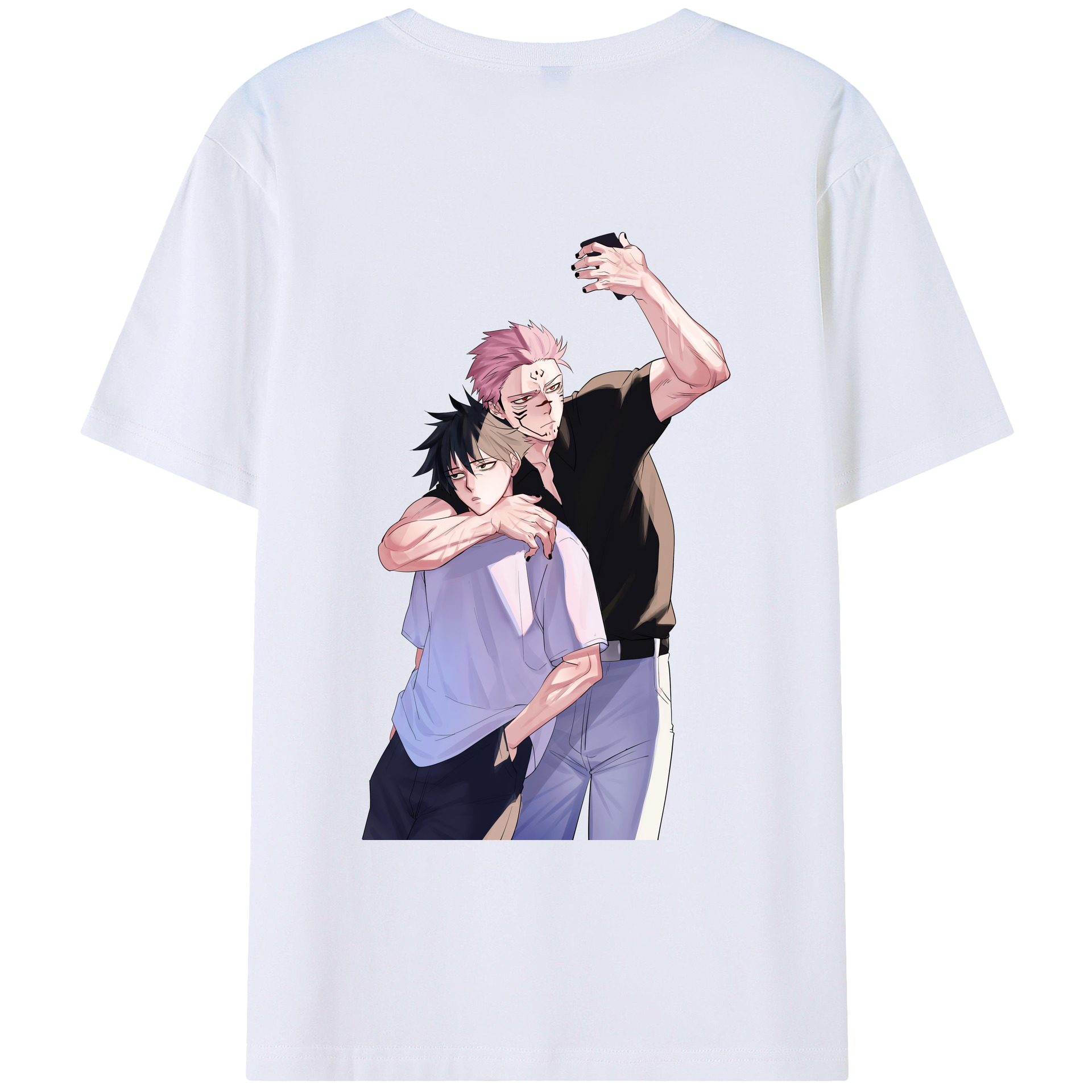 （画像用） 呪術廻戦 Jujutsu Kaisen 綿100％ メンズ半袖Tシャツ（バックプリント） 通気性
