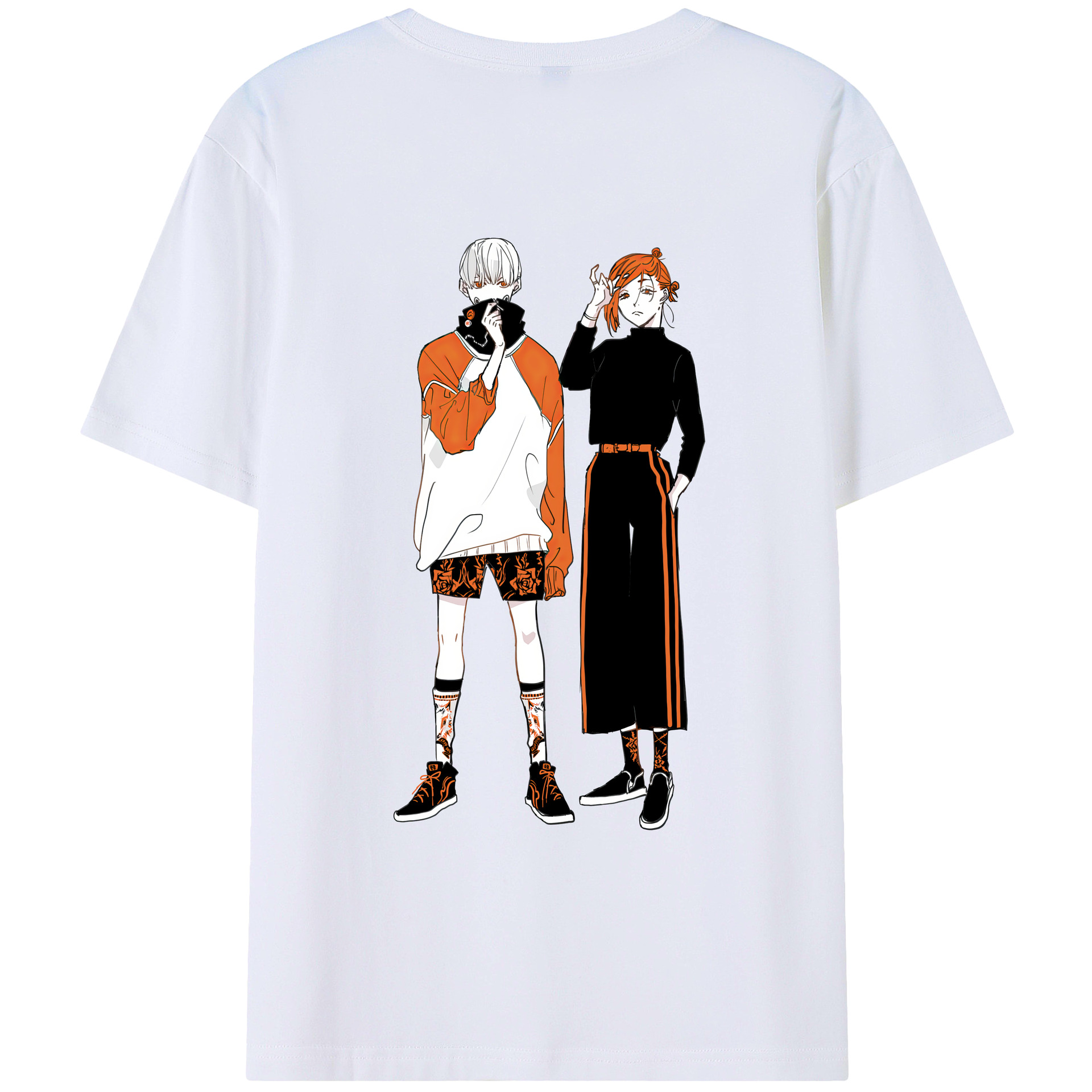 （画像用） 呪術廻戦 Jujutsu Kaisen 綿100％ メンズ半袖Tシャツ（バックプリント） 通気性