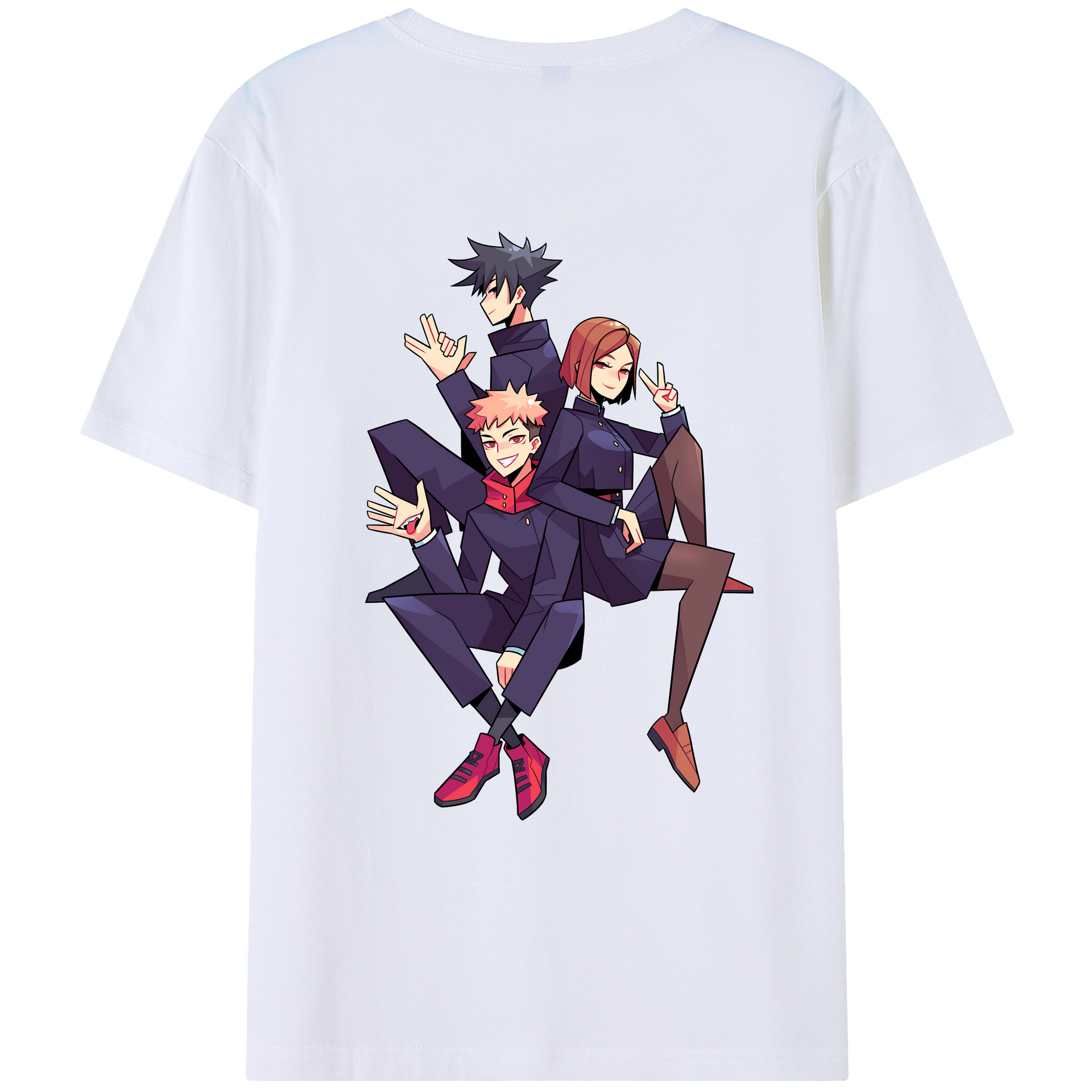 （画像用） 呪術廻戦 Jujutsu Kaisen 綿100％ メンズ半袖Tシャツ（バックプリント） 通気性