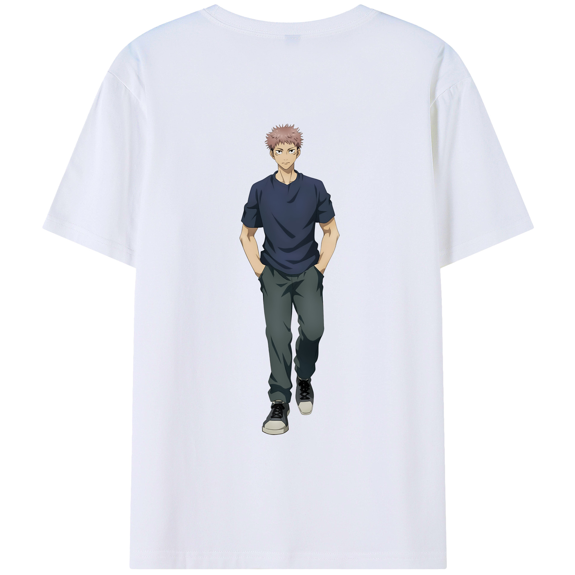 （画像用） 呪術廻戦 Jujutsu Kaisen 綿100％ メンズ半袖Tシャツ（バックプリント） 通気性