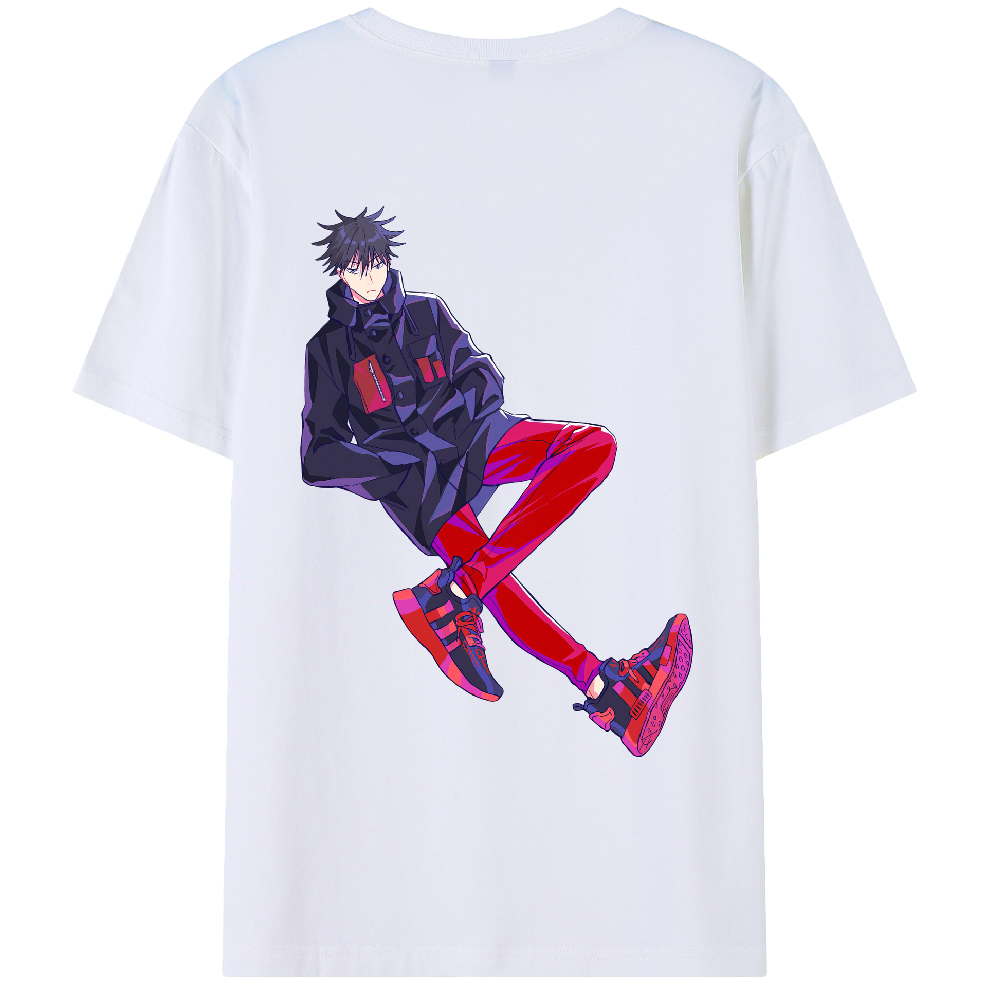 （画像用） 呪術廻戦 Jujutsu Kaisen 綿100％ メンズ半袖Tシャツ（バックプリント） 通気性