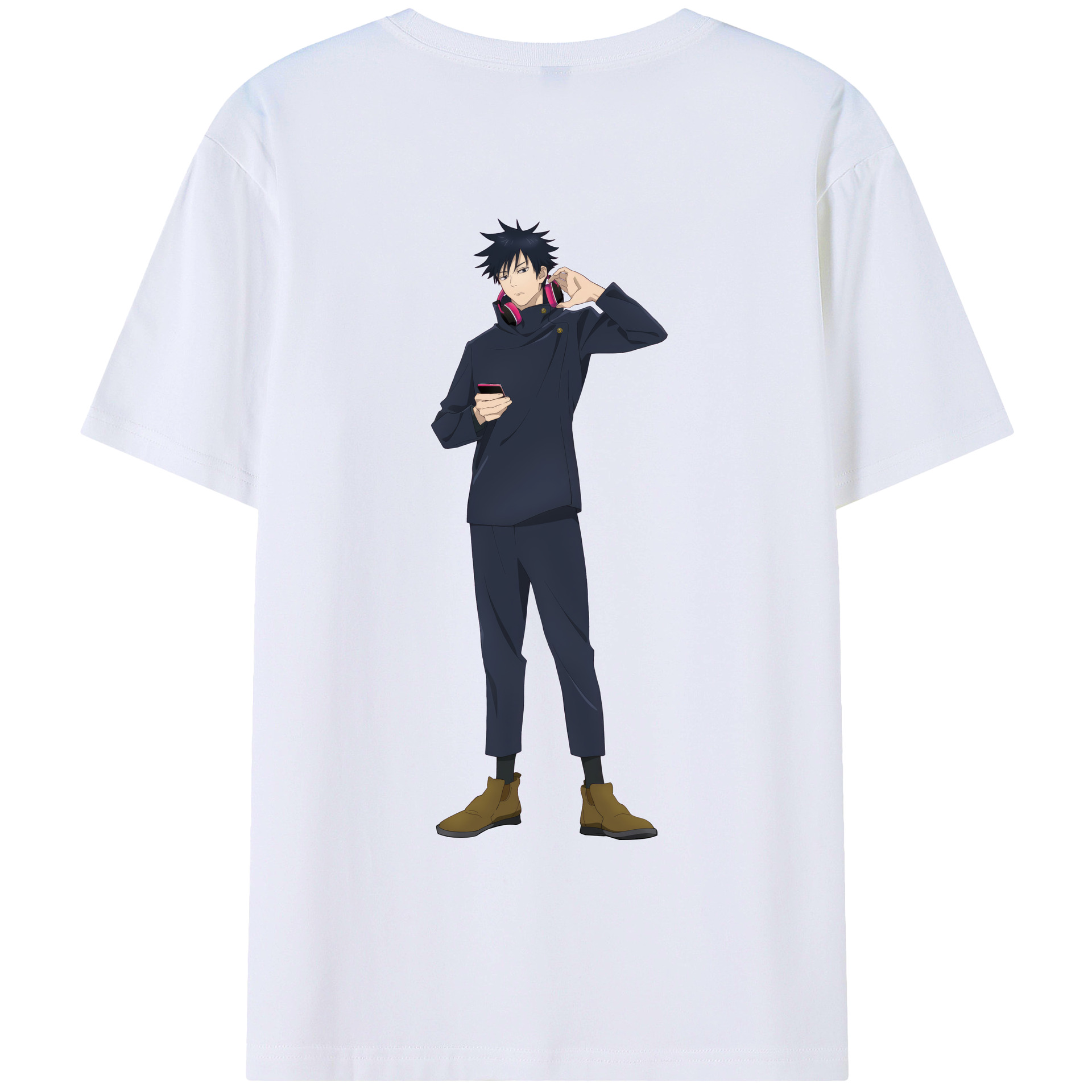 （画像用） 呪術廻戦 Jujutsu Kaisen 綿100％ メンズ半袖Tシャツ（バックプリント） 通気性