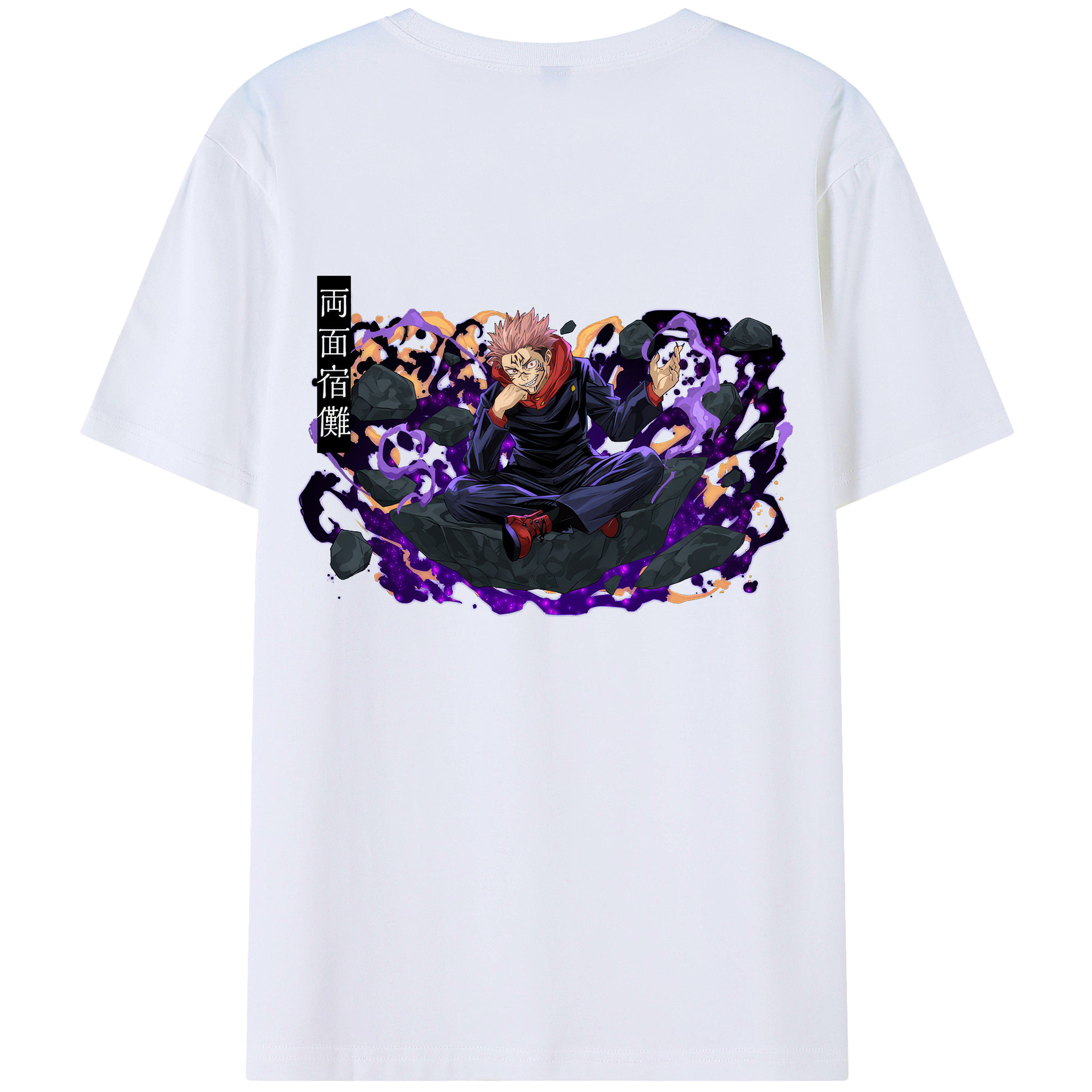 （画像用） 呪術廻戦 Jujutsu Kaisen 綿100％ メンズ半袖Tシャツ（バックプリント） 通気性