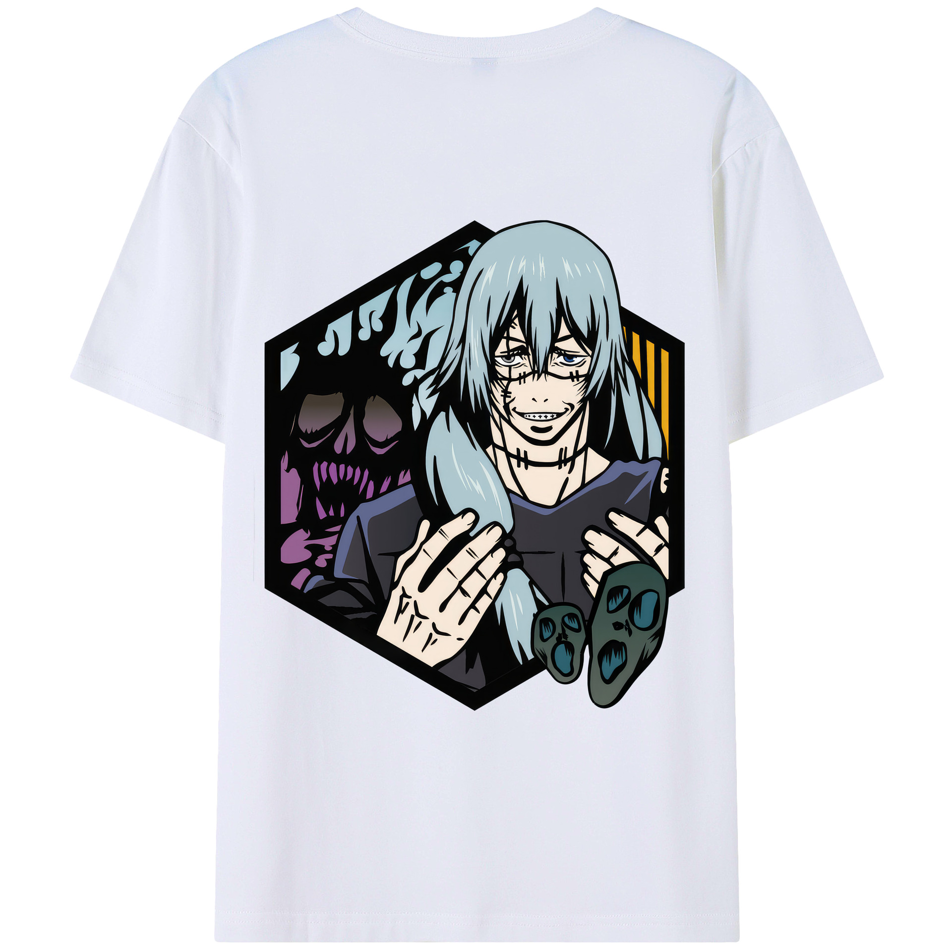 （画像用） 呪術廻戦 Jujutsu Kaisen 綿100％ メンズ半袖Tシャツ（バックプリント） 通気性