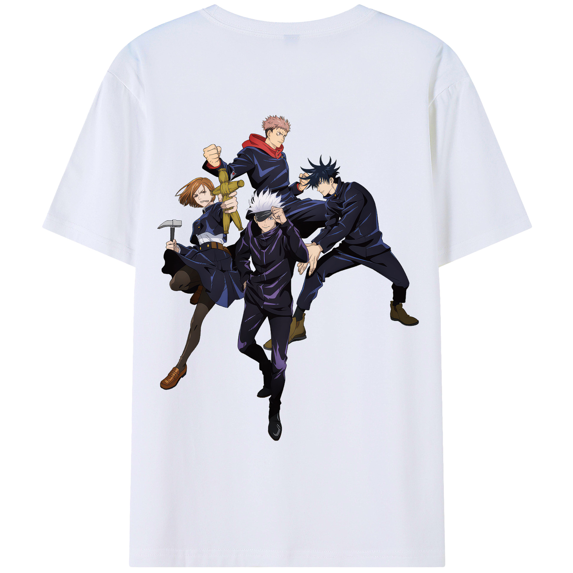 （画像用） 呪術廻戦 Jujutsu Kaisen 綿100％ メンズ半袖Tシャツ（バックプリント） 通気性