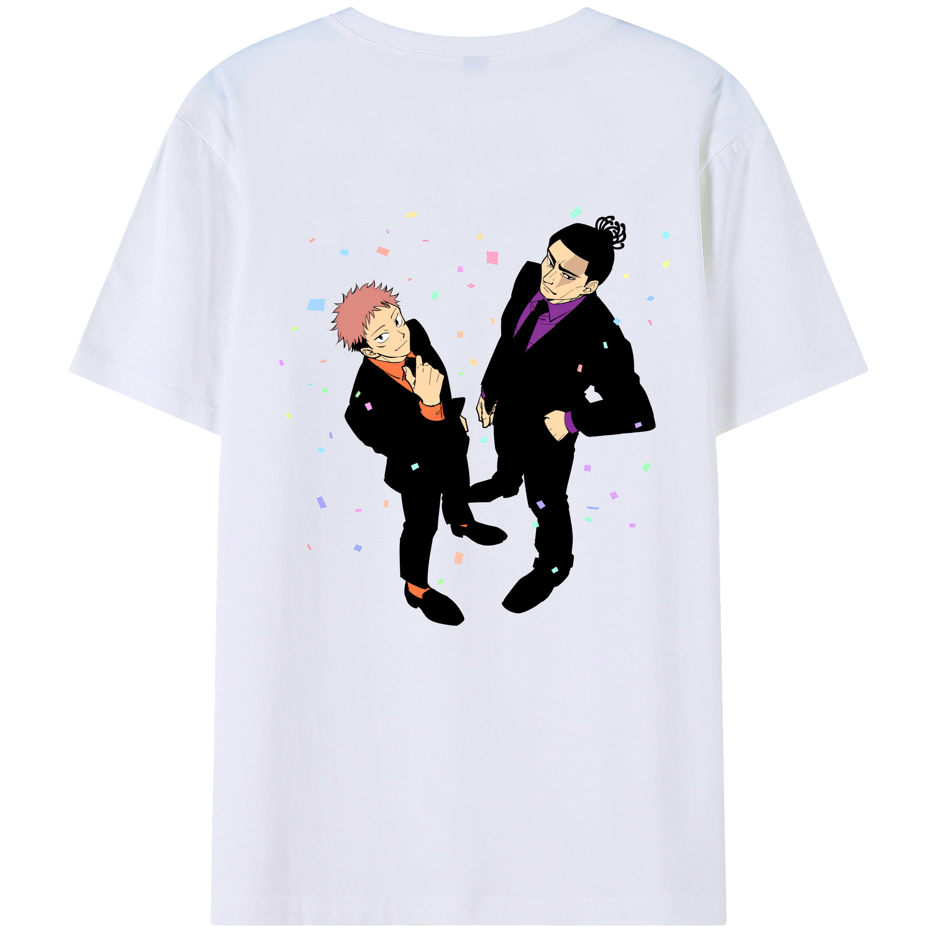 （画像用） 呪術廻戦 Jujutsu Kaisen 綿100％ メンズ半袖Tシャツ（バックプリント） 通気性