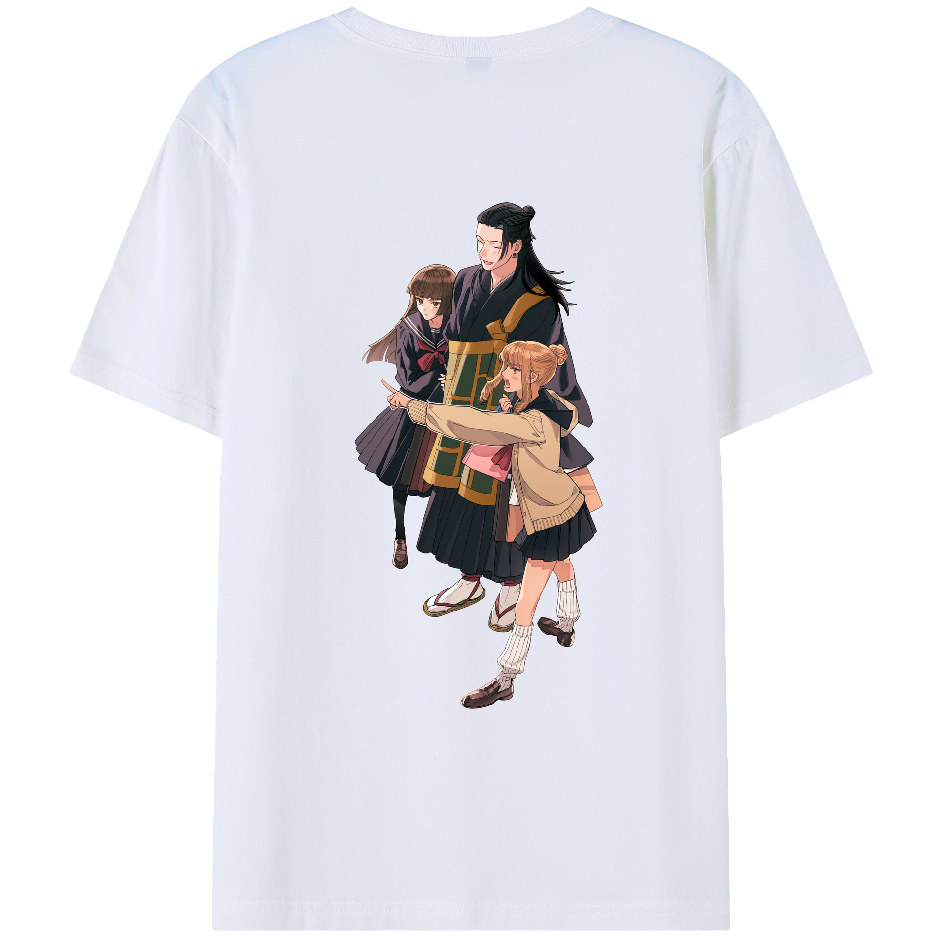 （画像用） 呪術廻戦 Jujutsu Kaisen 綿100％ メンズ半袖Tシャツ（バックプリント） 通気性