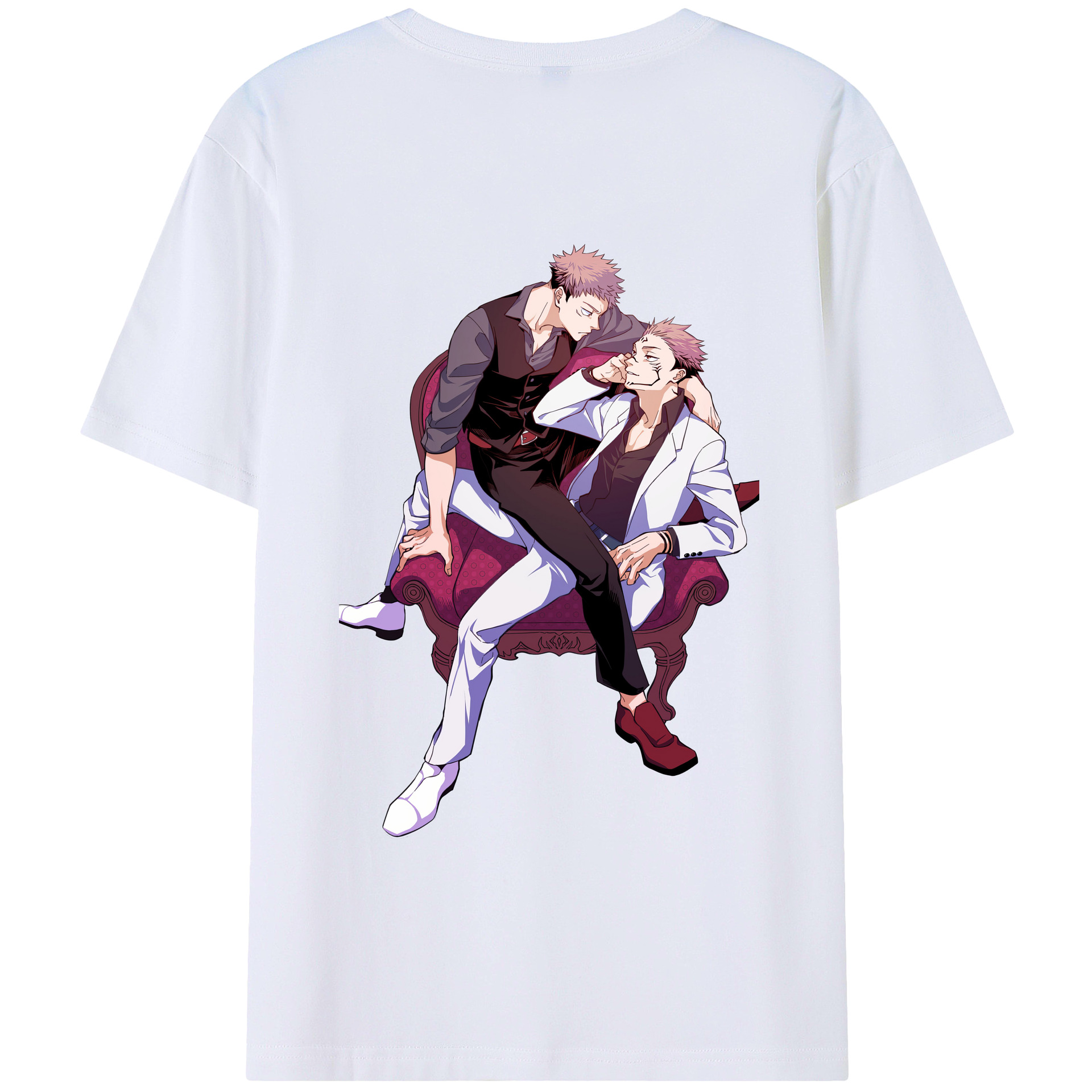 （画像用） 呪術廻戦 Jujutsu Kaisen 綿100％ メンズ半袖Tシャツ（バックプリント） 通気性