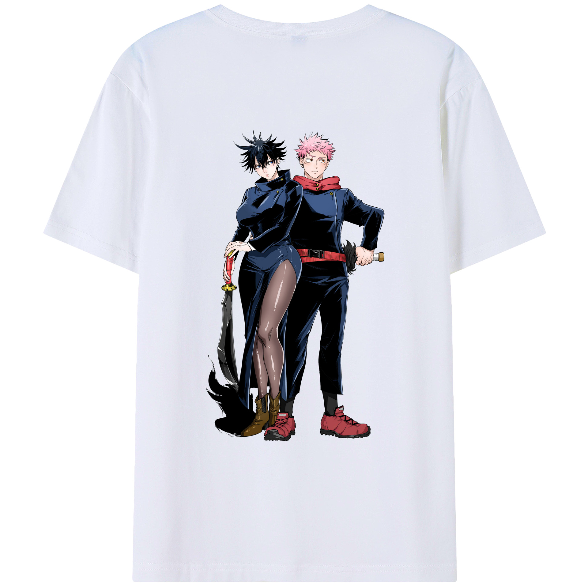 （画像用） 呪術廻戦 Jujutsu Kaisen 綿100％ メンズ半袖Tシャツ（バックプリント） 通気性
