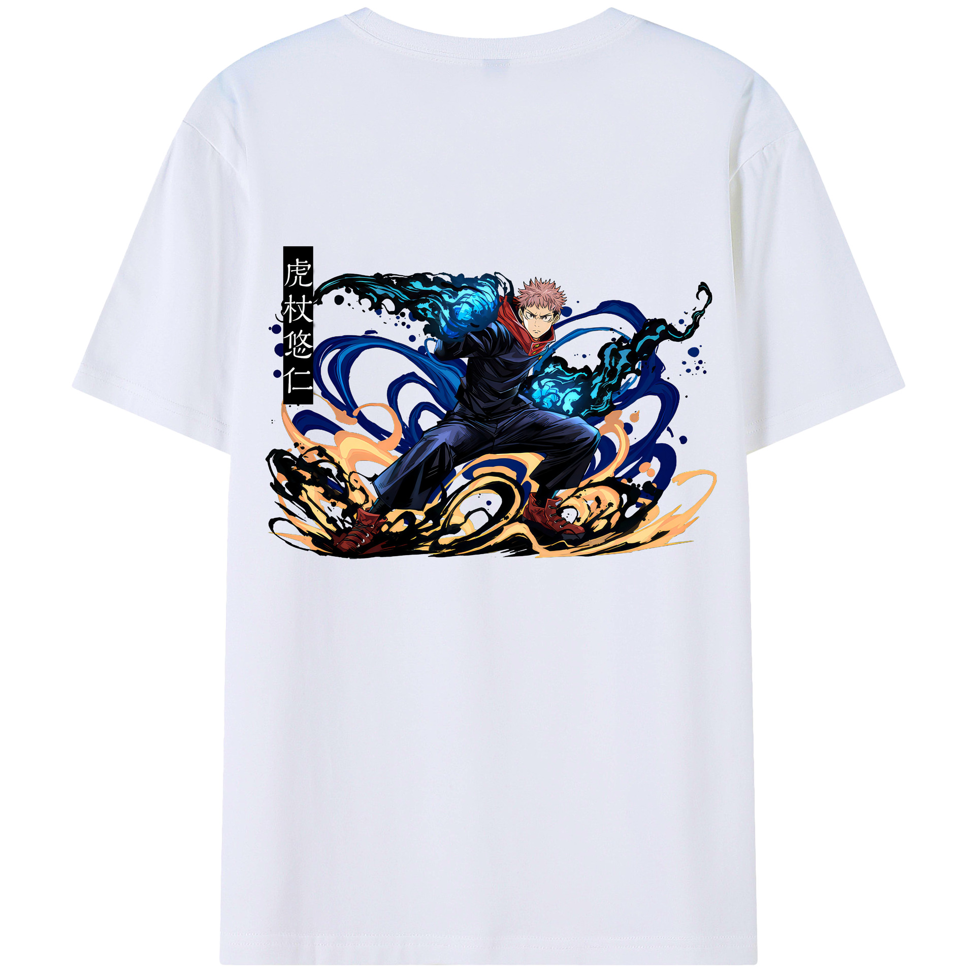 （画像用） 呪術廻戦 Jujutsu Kaisen 綿100％ メンズ半袖Tシャツ（バックプリント） 通気性