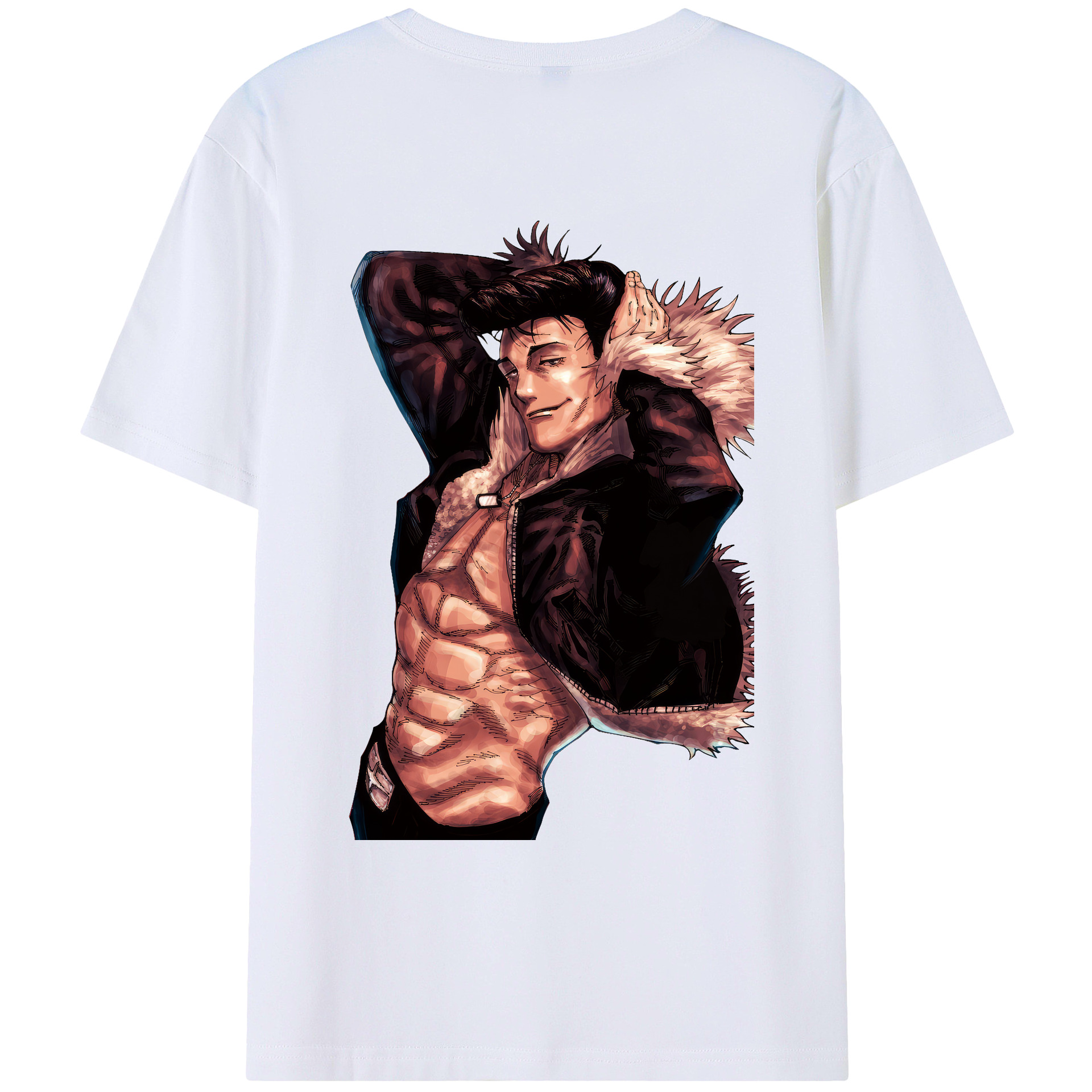 （画像用） 呪術廻戦 Jujutsu Kaisen 綿100％ メンズ半袖Tシャツ（バックプリント） 通気性