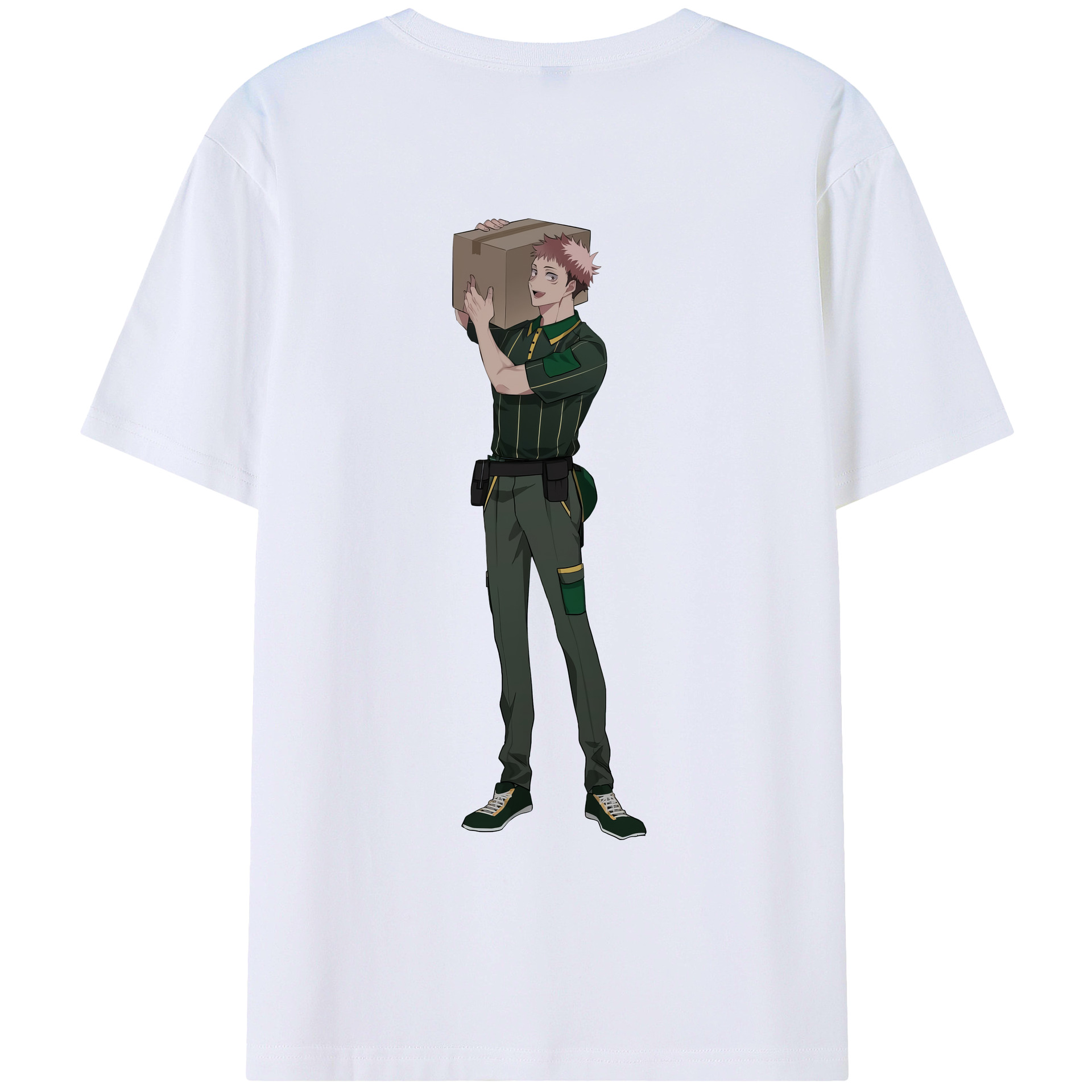 （画像用） 呪術廻戦 Jujutsu Kaisen 綿100％ メンズ半袖Tシャツ（バックプリント） 通気性