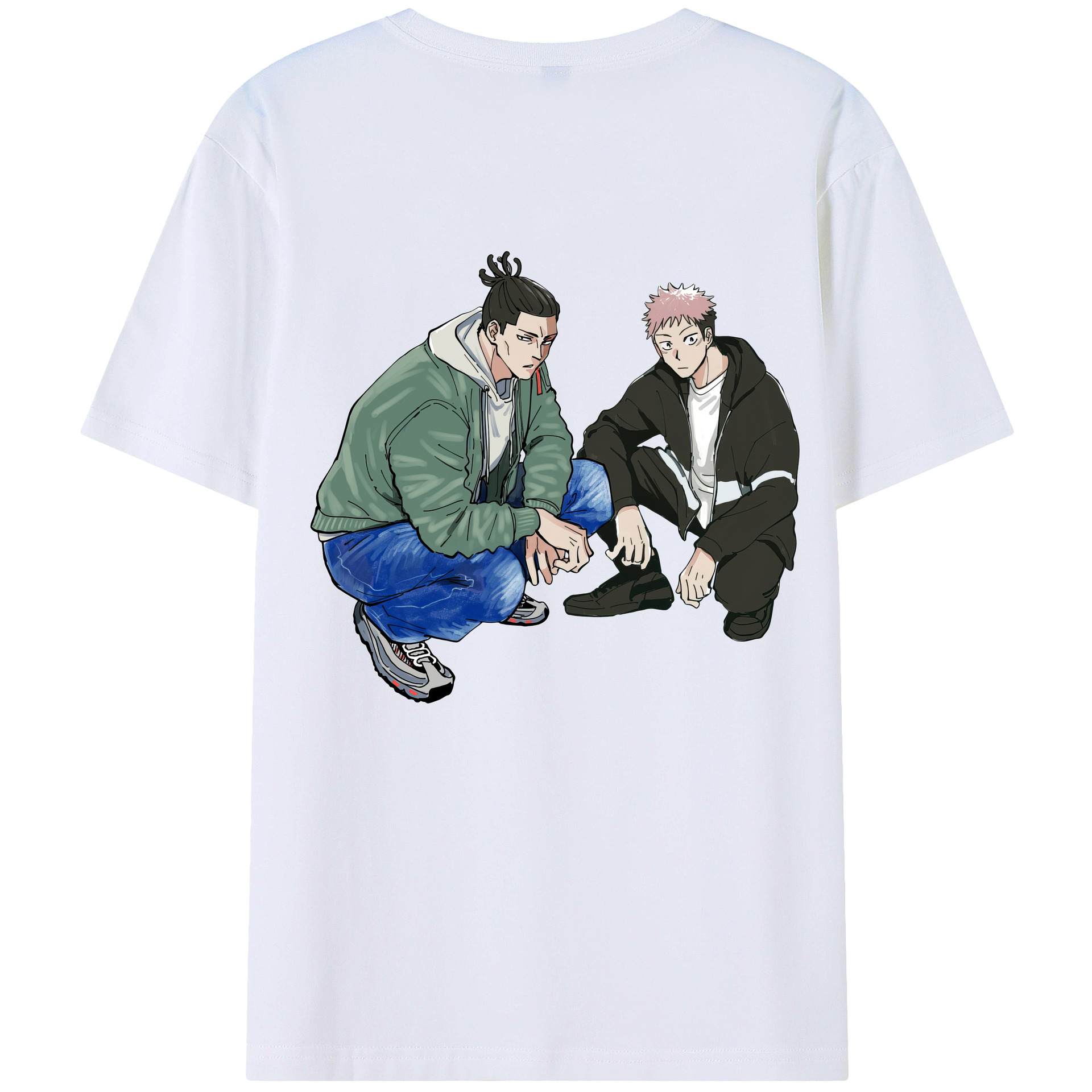 （画像用） 呪術廻戦 Jujutsu Kaisen 綿100％ メンズ半袖Tシャツ（バックプリント） 通気性