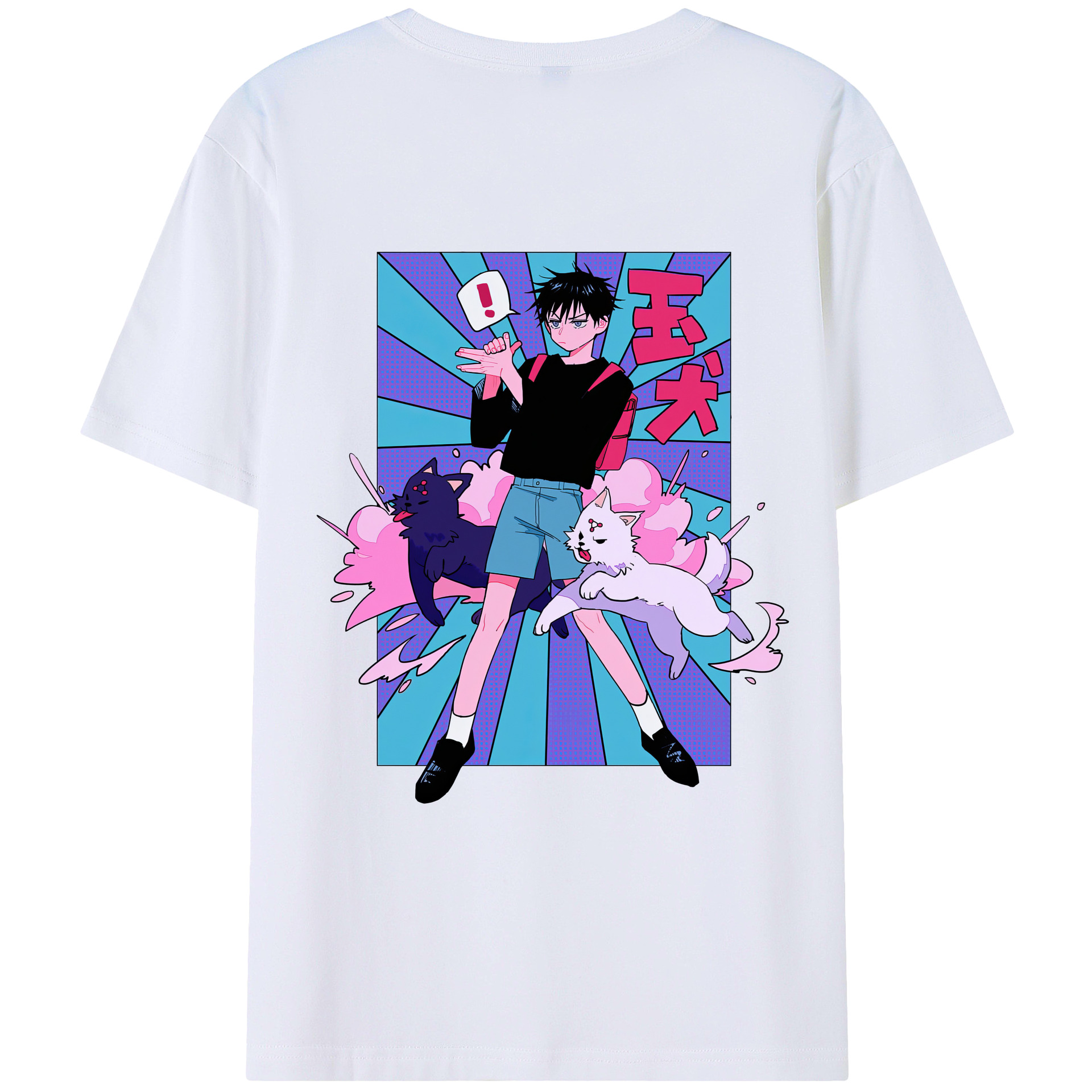 （画像用） 呪術廻戦 Jujutsu Kaisen 綿100％ メンズ半袖Tシャツ（バックプリント） 通気性