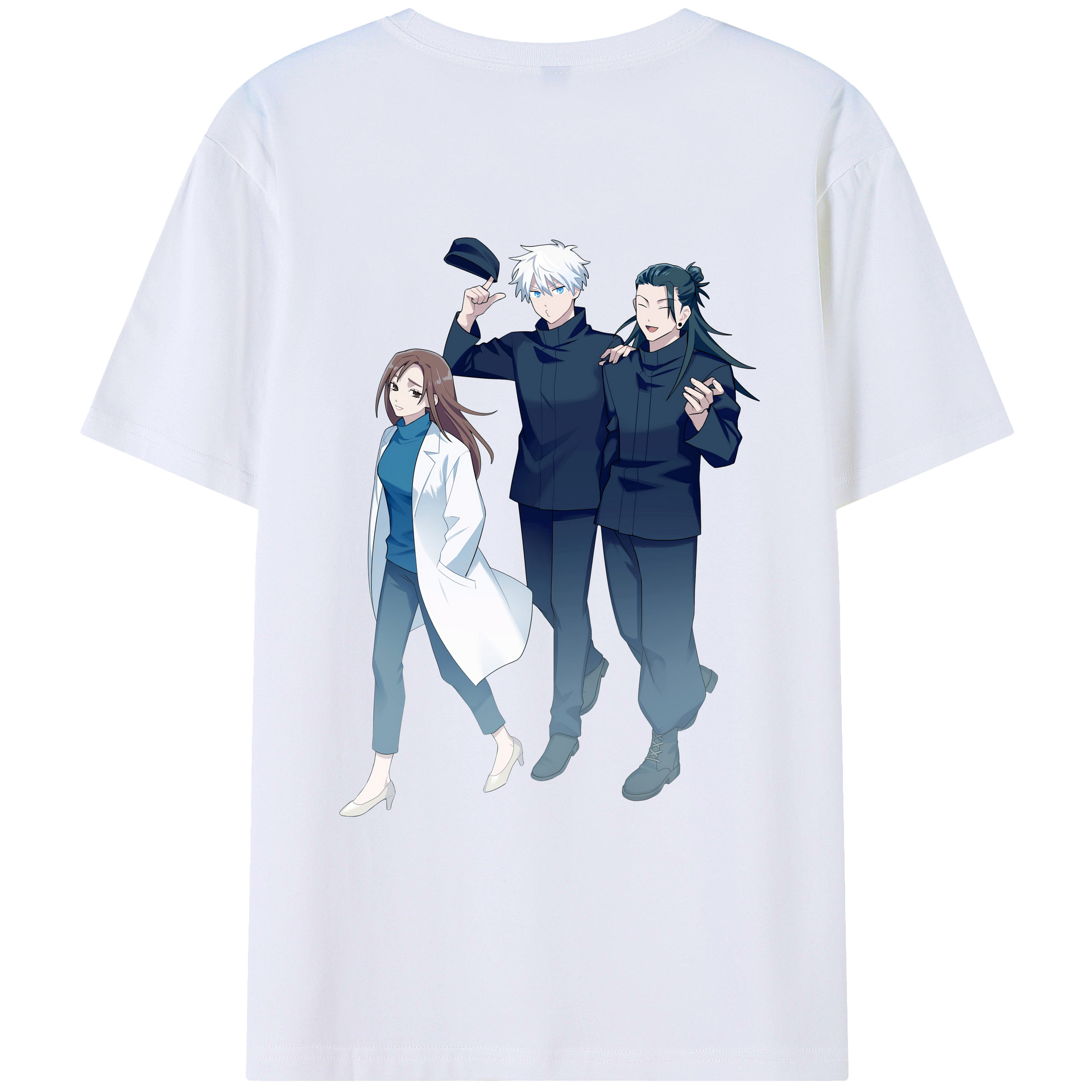 （画像用） 呪術廻戦 Jujutsu Kaisen 綿100％ メンズ半袖Tシャツ（バックプリント） 通気性